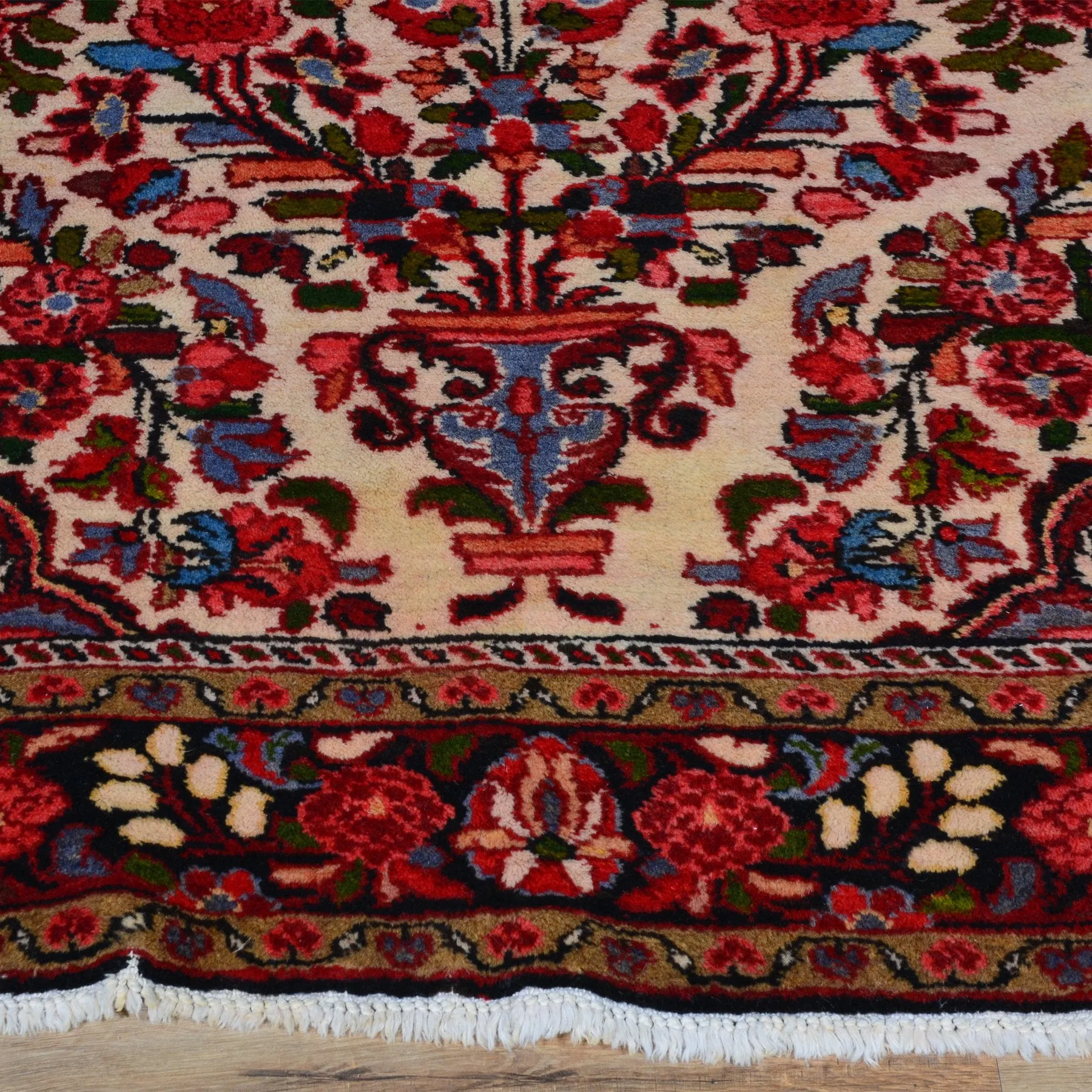 Hand-Knotted Persian Hamadan Wool Geometric Design Rug (Size 4.10 X 7.6) Brral-6552