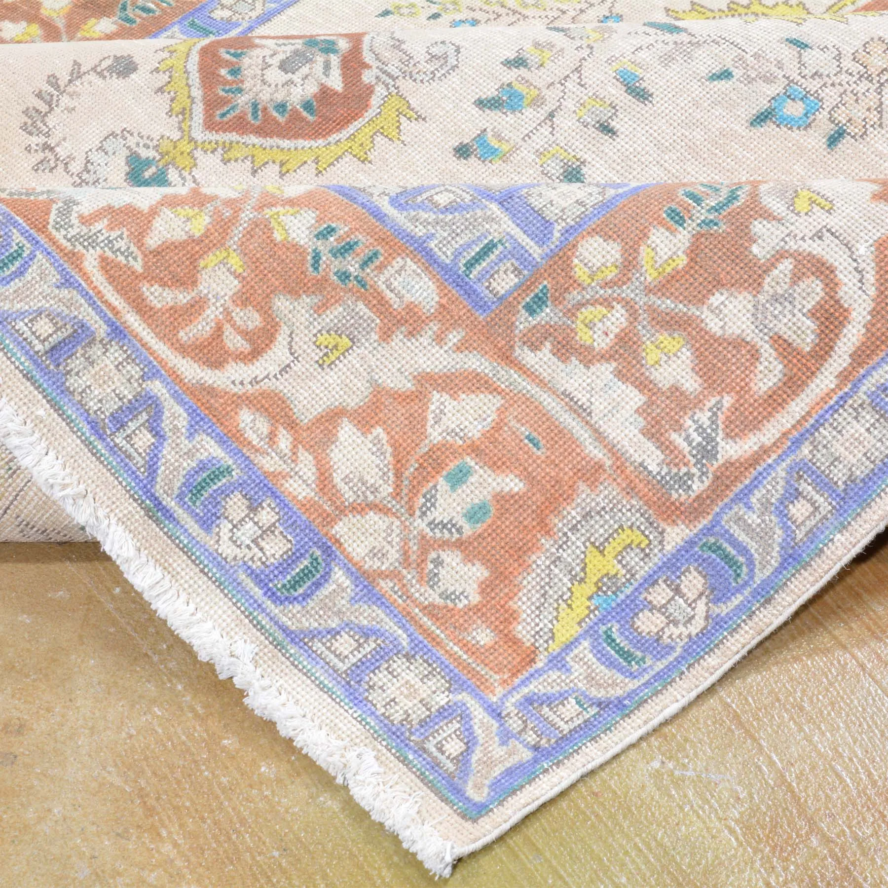 Hand-Knotted Persian Low Pile Wool Handmade Rug (Size 6.8 X 9.8) Brrsf-1269