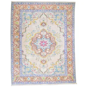 Hand-Knotted Persian Low Pile Wool Handmade Rug (Size 6.8 X 9.8) Brrsf-1269