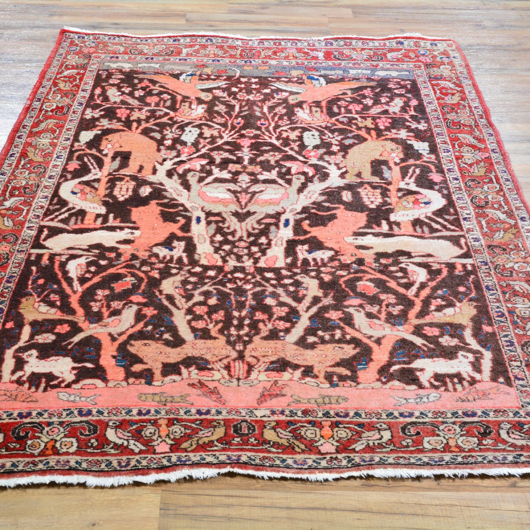 Hand-Knotted Persian Tribal Pictorial Design Wool Rug (Size 4.4 X 6.4) Cwral-7929