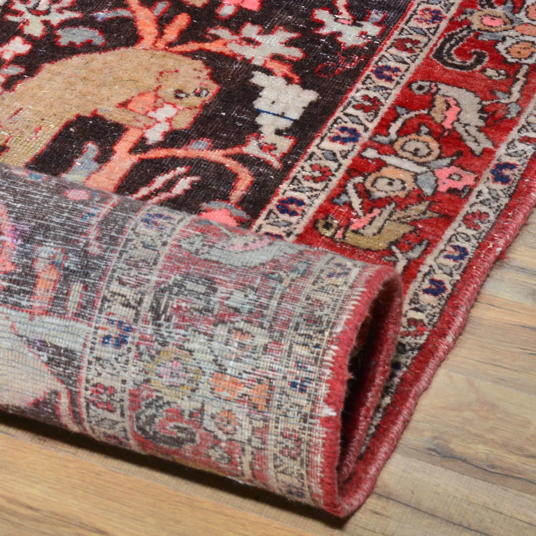 Hand-Knotted Persian Tribal Pictorial Design Wool Rug (Size 4.4 X 6.4) Cwral-7929