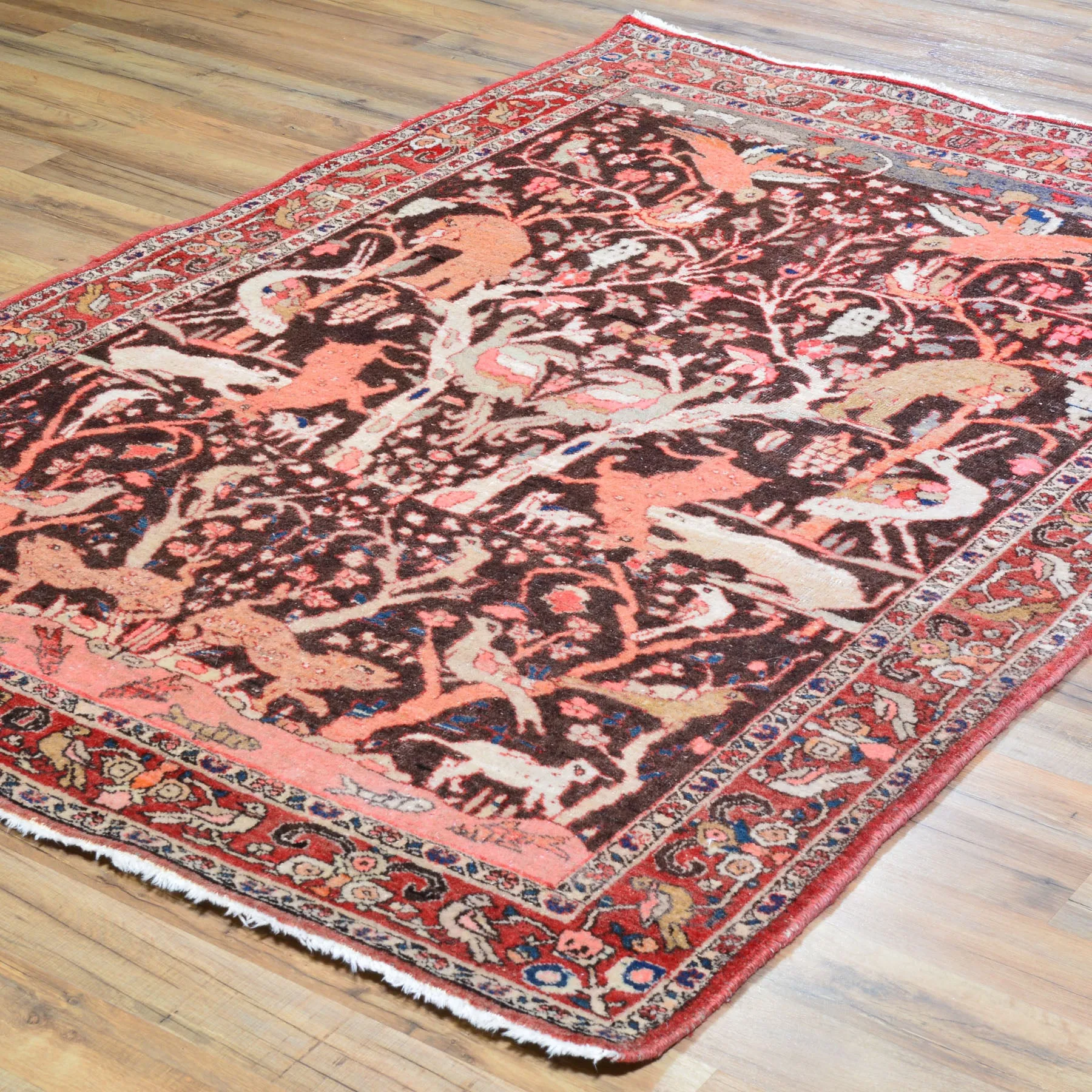 Hand-Knotted Persian Tribal Pictorial Design Wool Rug (Size 4.4 X 6.4) Cwral-7929