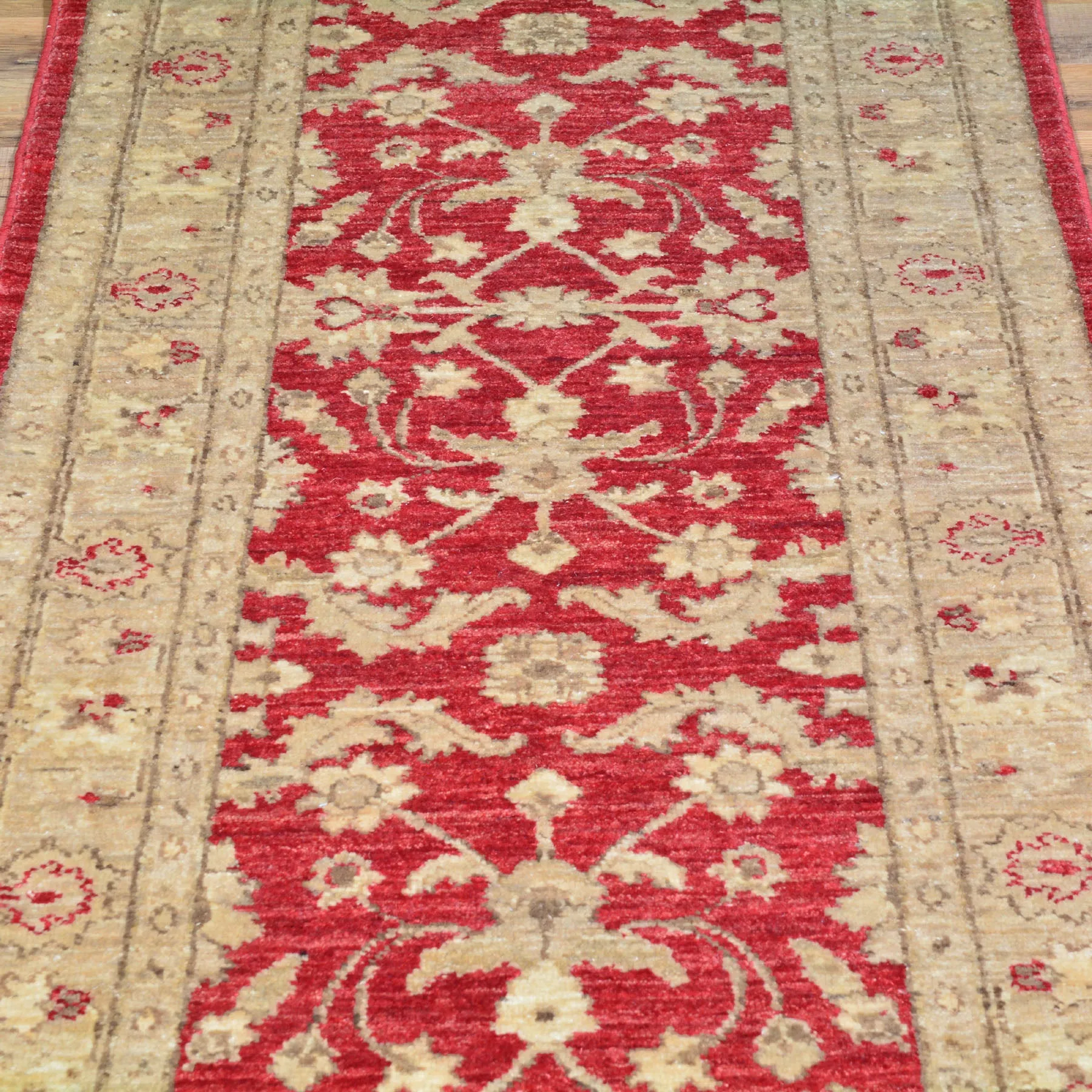 Hand-Knotted Peshawar Chobi Design 100% Wool Rug (Size 2.6 X 9.5) Brral-1755