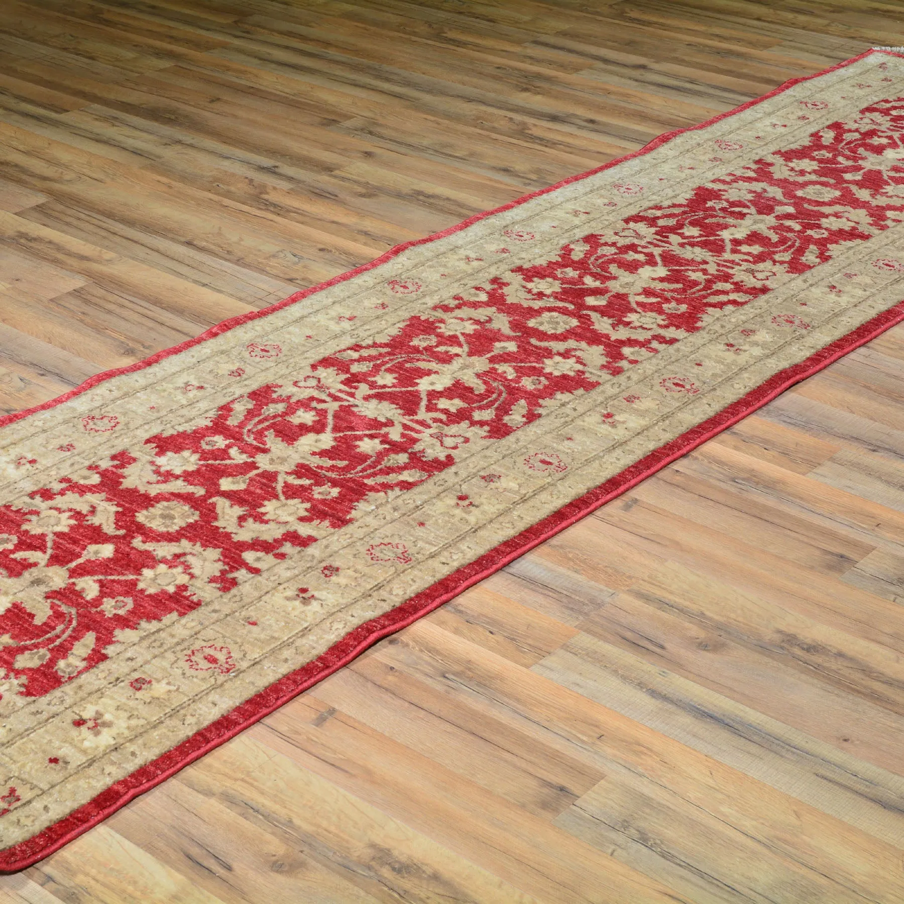 Hand-Knotted Peshawar Chobi Design 100% Wool Rug (Size 2.6 X 9.5) Brral-1755