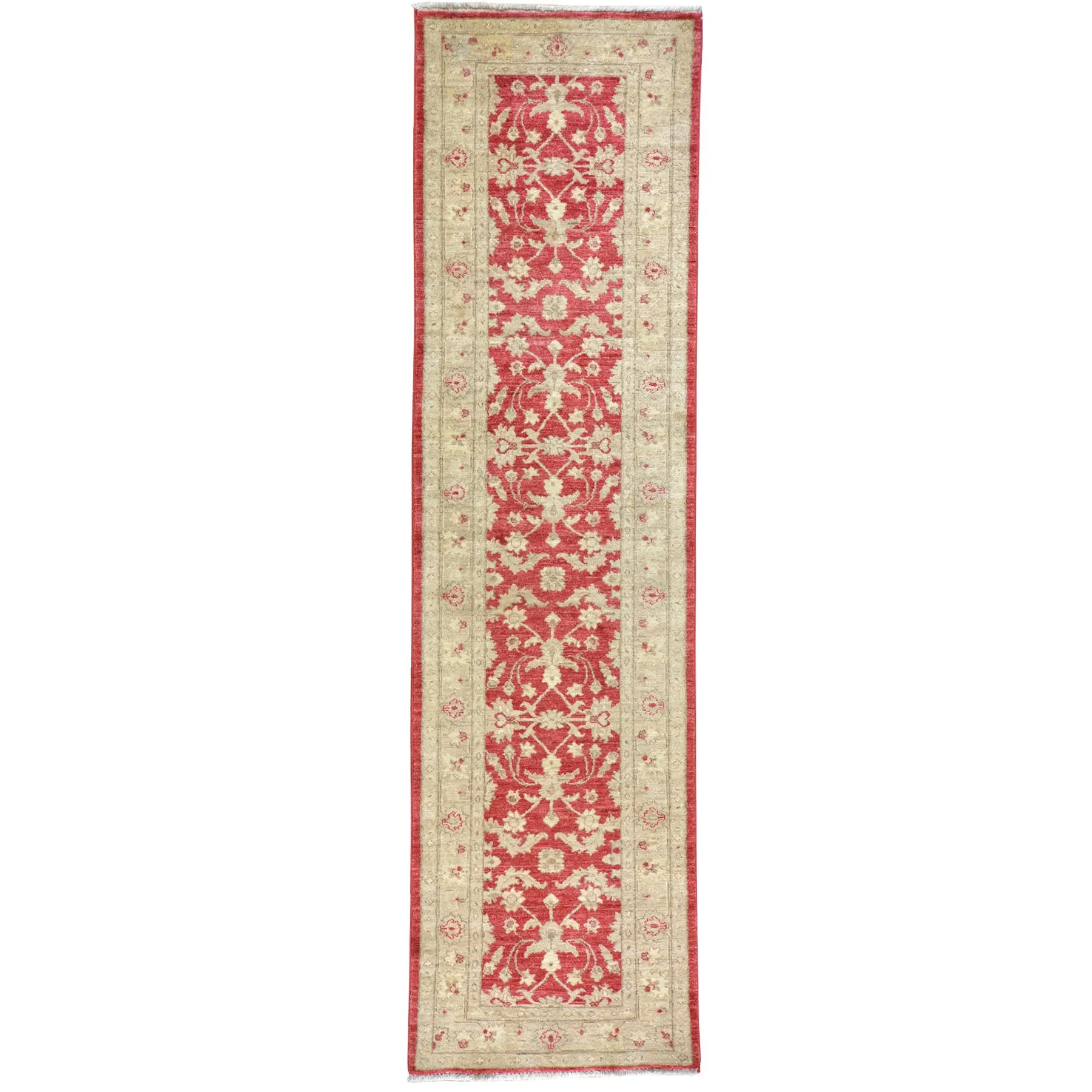Hand-Knotted Peshawar Chobi Design 100% Wool Rug (Size 2.6 X 9.5) Brral-1755