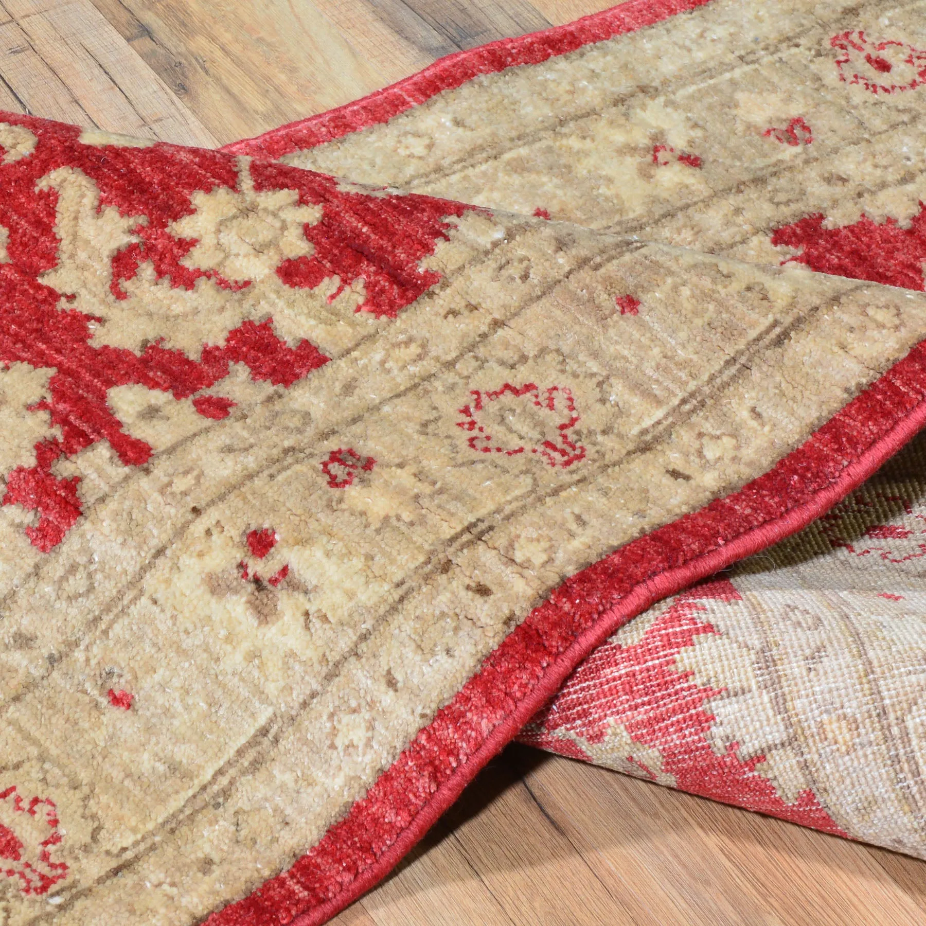 Hand-Knotted Peshawar Chobi Design 100% Wool Rug (Size 2.6 X 9.5) Brral-1755
