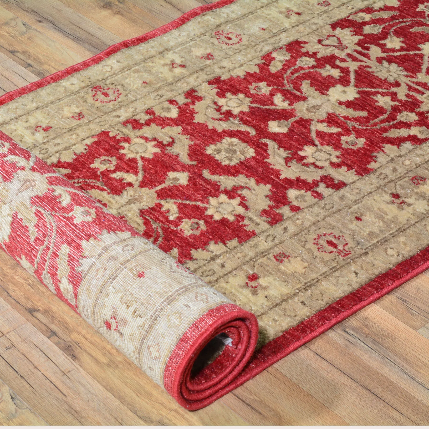 Hand-Knotted Peshawar Chobi Design 100% Wool Rug (Size 2.6 X 9.5) Brral-1755