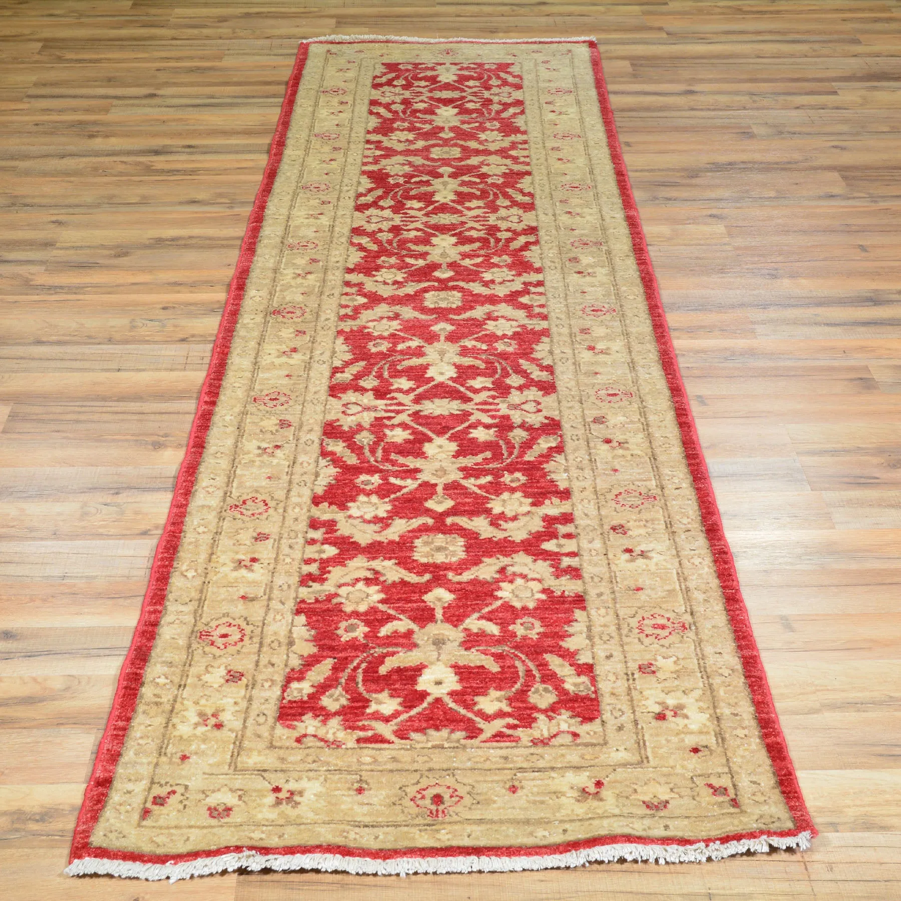 Hand-Knotted Peshawar Chobi Design 100% Wool Rug (Size 2.6 X 9.5) Brral-1755