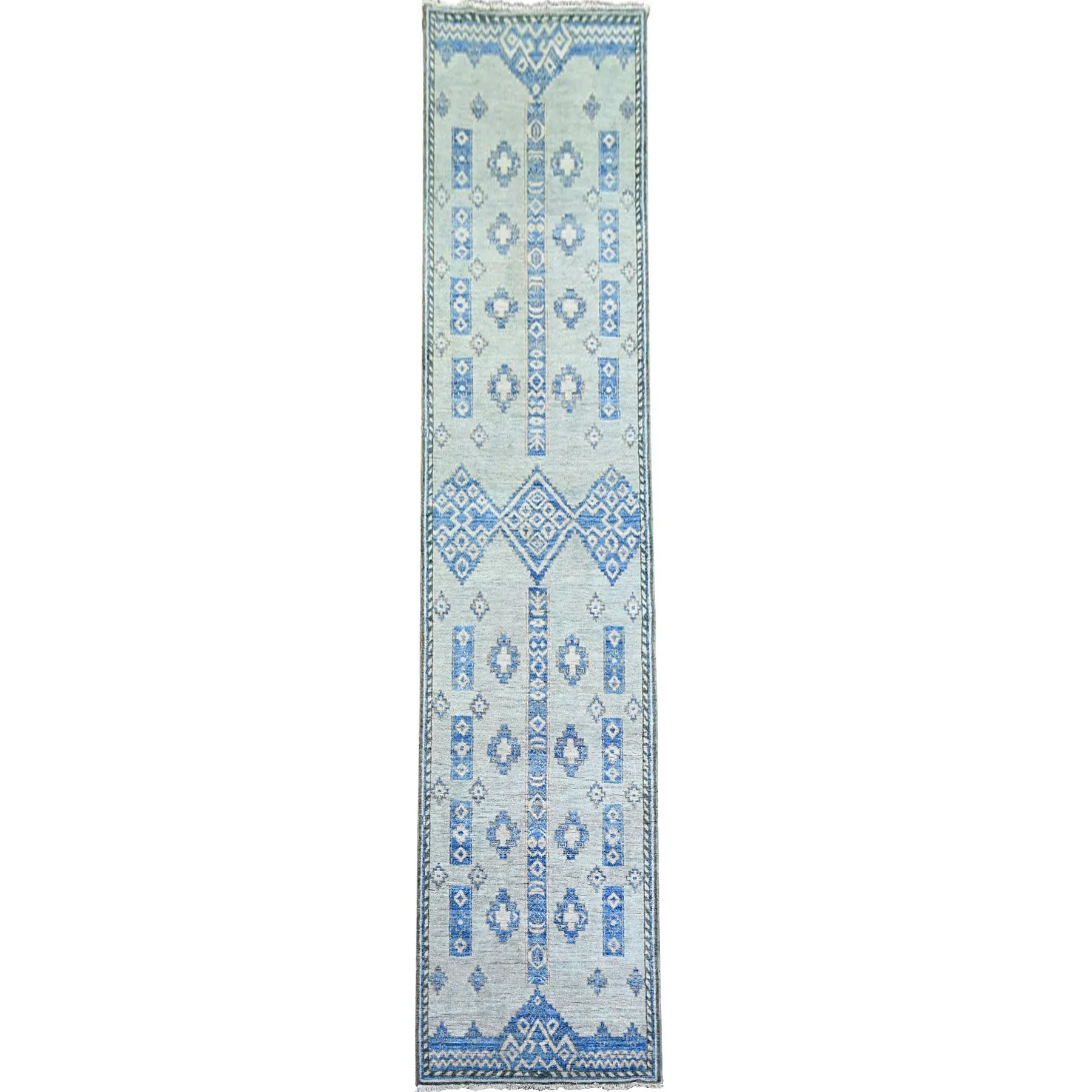 Hand-Knotted Peshawar Chobi Handmade Wool Southwestern Design Rug (Size 2.6 X 11.6) Cwral-9894
