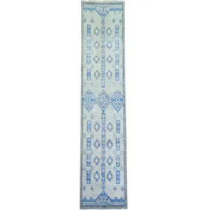 Hand-Knotted Peshawar Chobi Handmade Wool Southwestern Design Rug (Size 2.6 X 11.6) Cwral-9894
