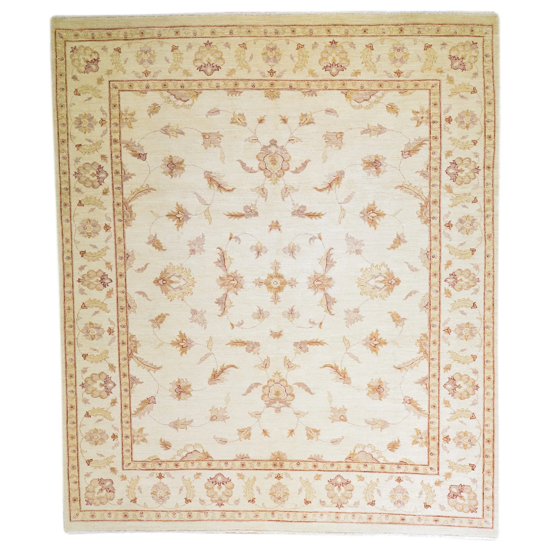 Hand-Knotted Peshawar Chobi Oushak Design Wool Rug (Size 8.0 X 9.8) Brral-2586