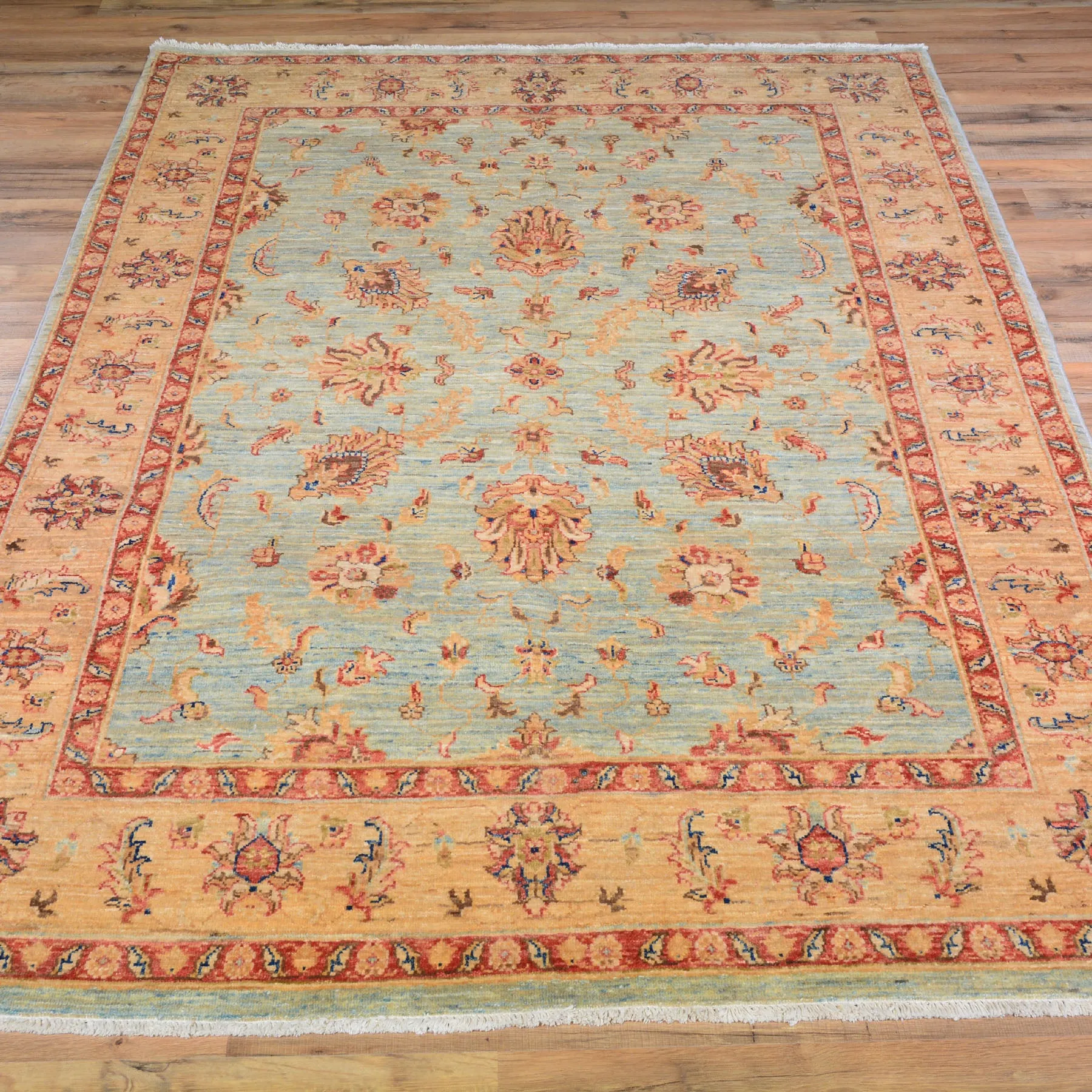 Hand-Knotted Peshawar Chobi Tribal Design Wool Rug (Size 4.8 X 6.7) Brral-750
