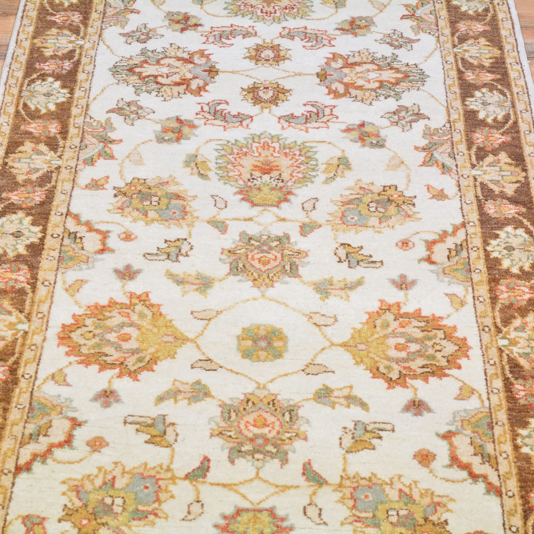 Hand-Knotted Peshawar Chobi Tribal Handmade 100% Wool Rug (Size 2.6 X 12.0) Cwrsf-402