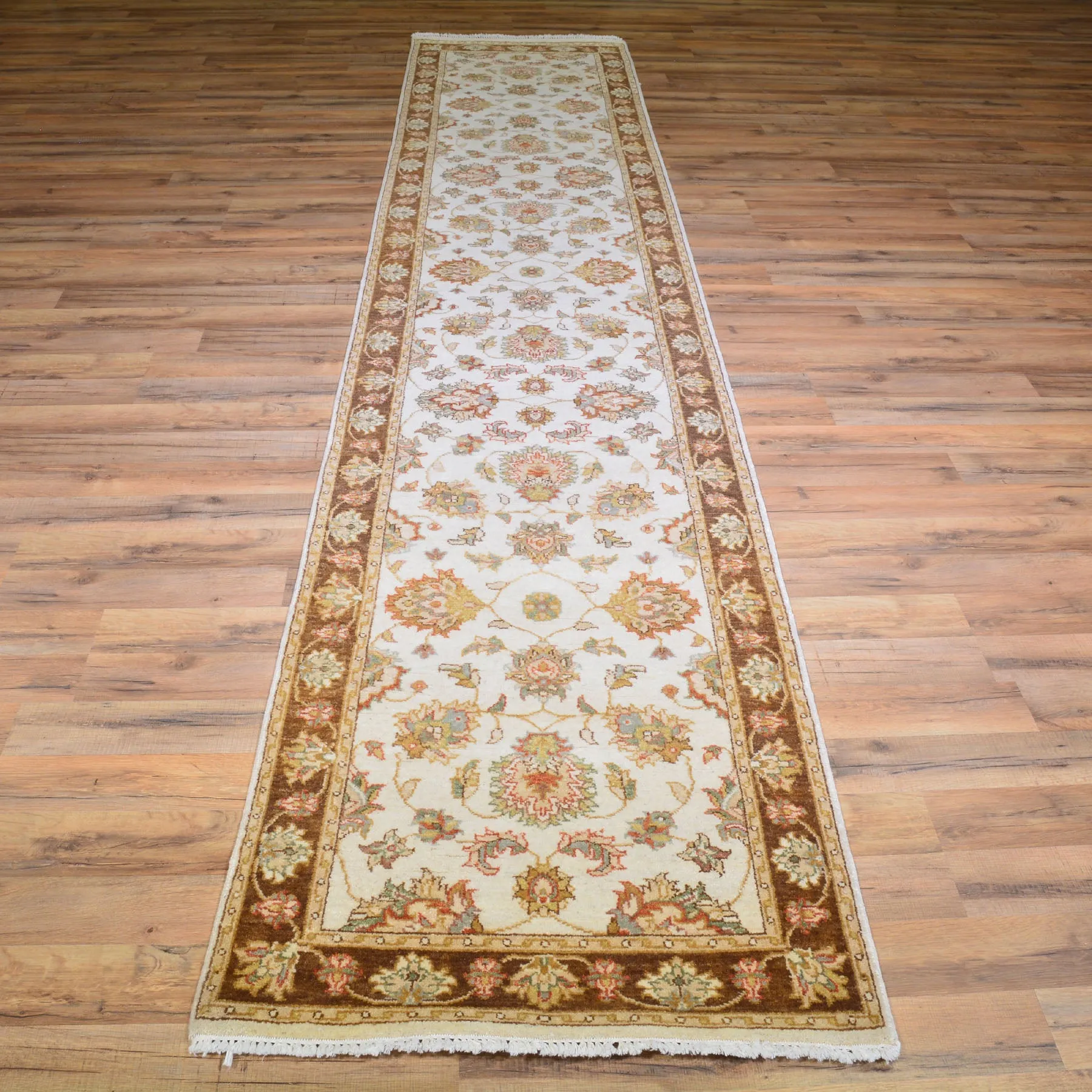 Hand-Knotted Peshawar Chobi Tribal Handmade 100% Wool Rug (Size 2.6 X 12.0) Cwrsf-402