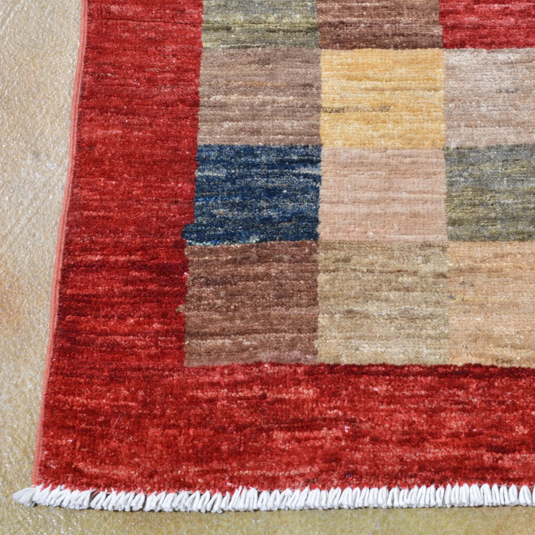Hand-Knotted Peshawar Gabbeh Design Wool Rug (Size 8.1 X 9.4) Brral-1092