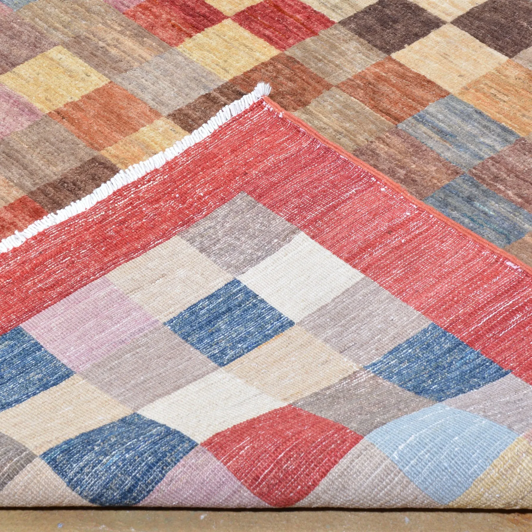 Hand-Knotted Peshawar Gabbeh Design Wool Rug (Size 8.1 X 9.4) Brral-1092
