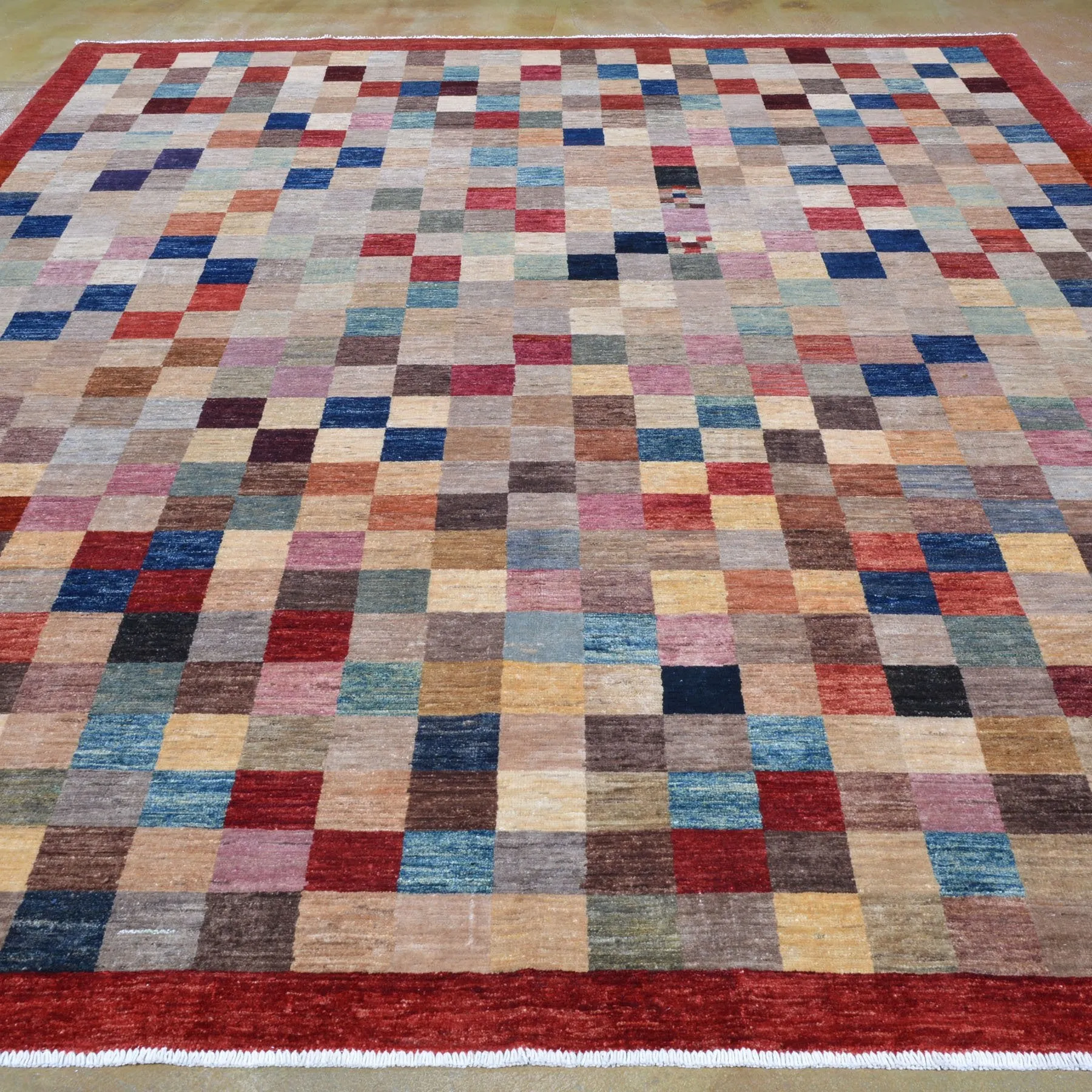 Hand-Knotted Peshawar Gabbeh Design Wool Rug (Size 8.1 X 9.4) Brral-1092