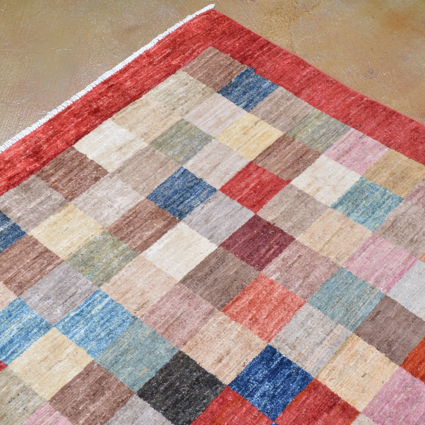 Hand-Knotted Peshawar Gabbeh Design Wool Rug (Size 8.1 X 9.4) Brral-1092