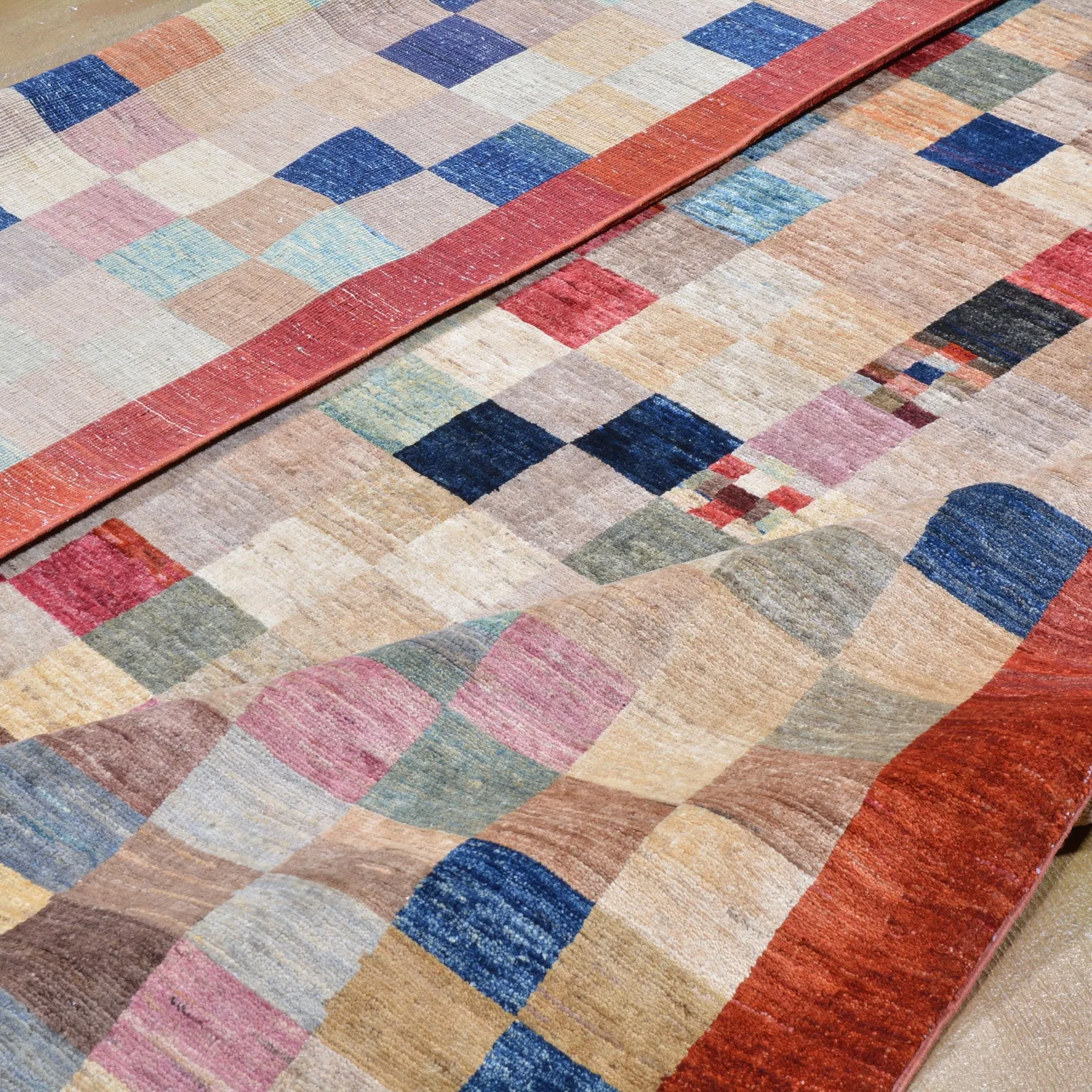 Hand-Knotted Peshawar Gabbeh Design Wool Rug (Size 8.1 X 9.4) Brral-1092