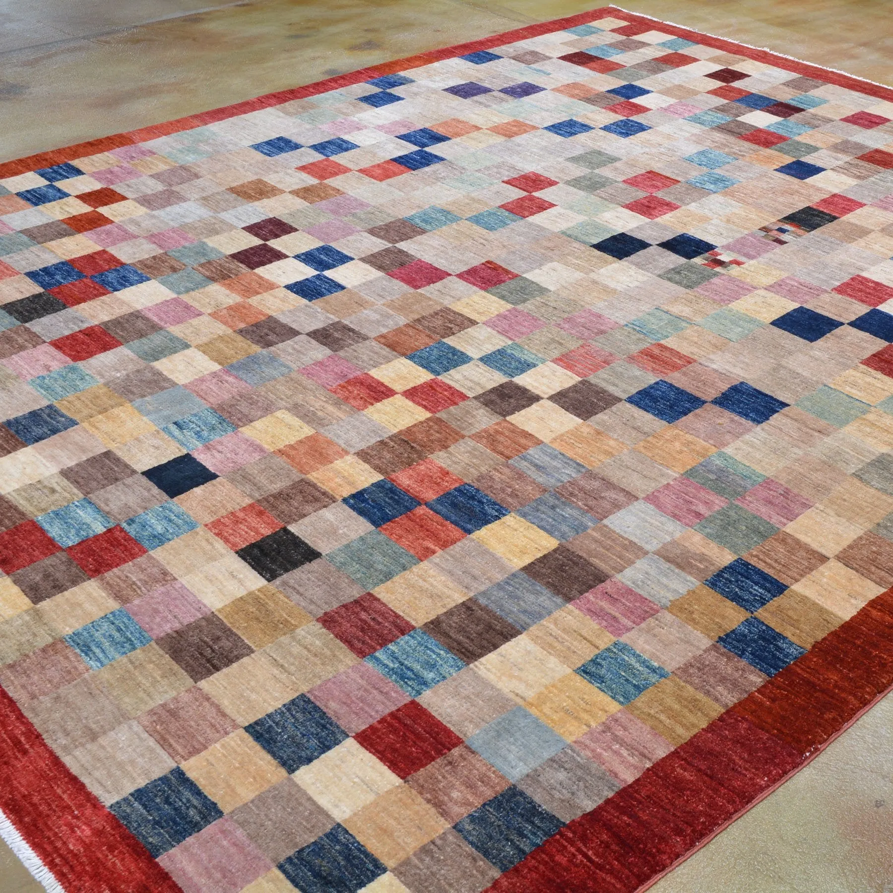 Hand-Knotted Peshawar Gabbeh Design Wool Rug (Size 8.1 X 9.4) Brral-1092