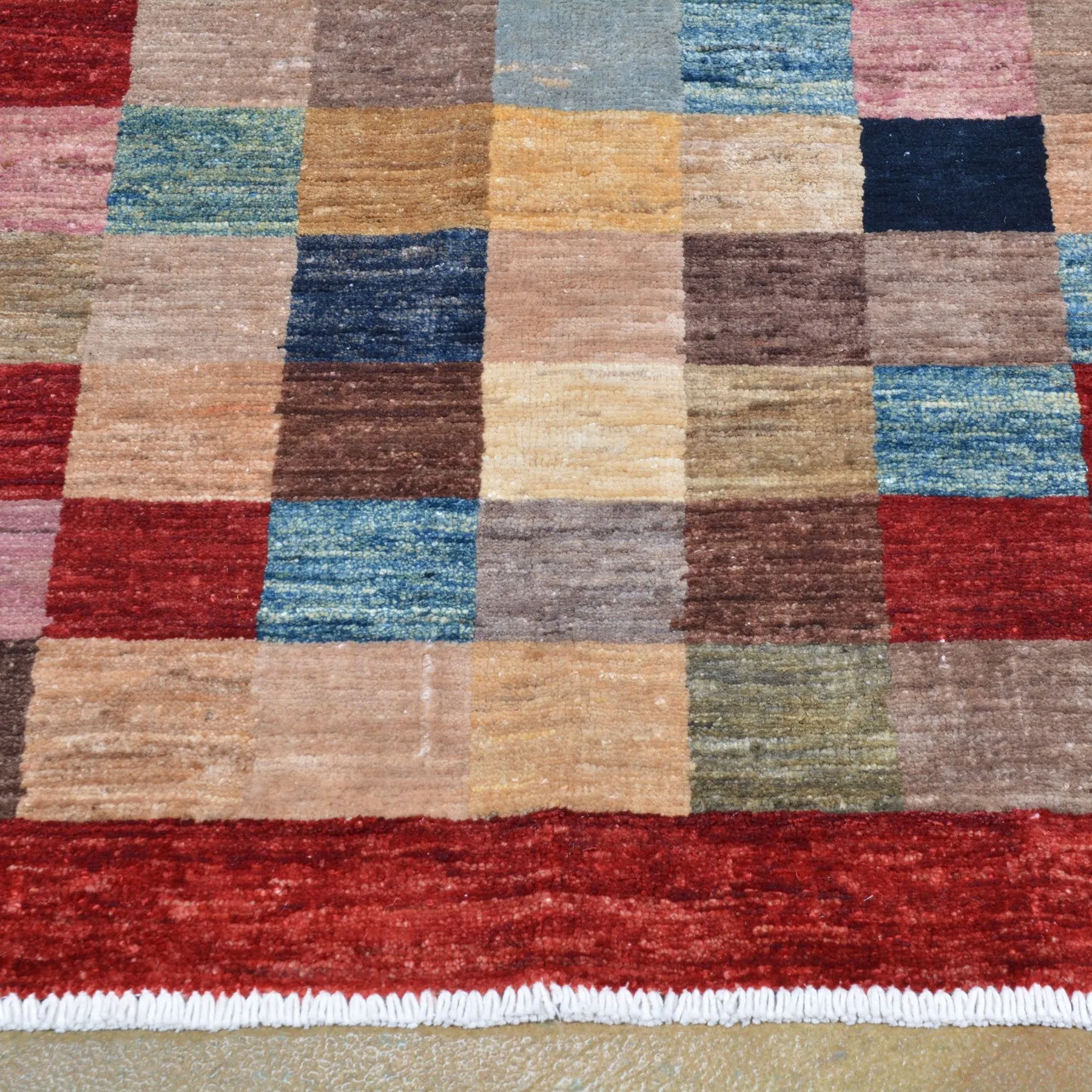 Hand-Knotted Peshawar Gabbeh Design Wool Rug (Size 8.1 X 9.4) Brral-1092