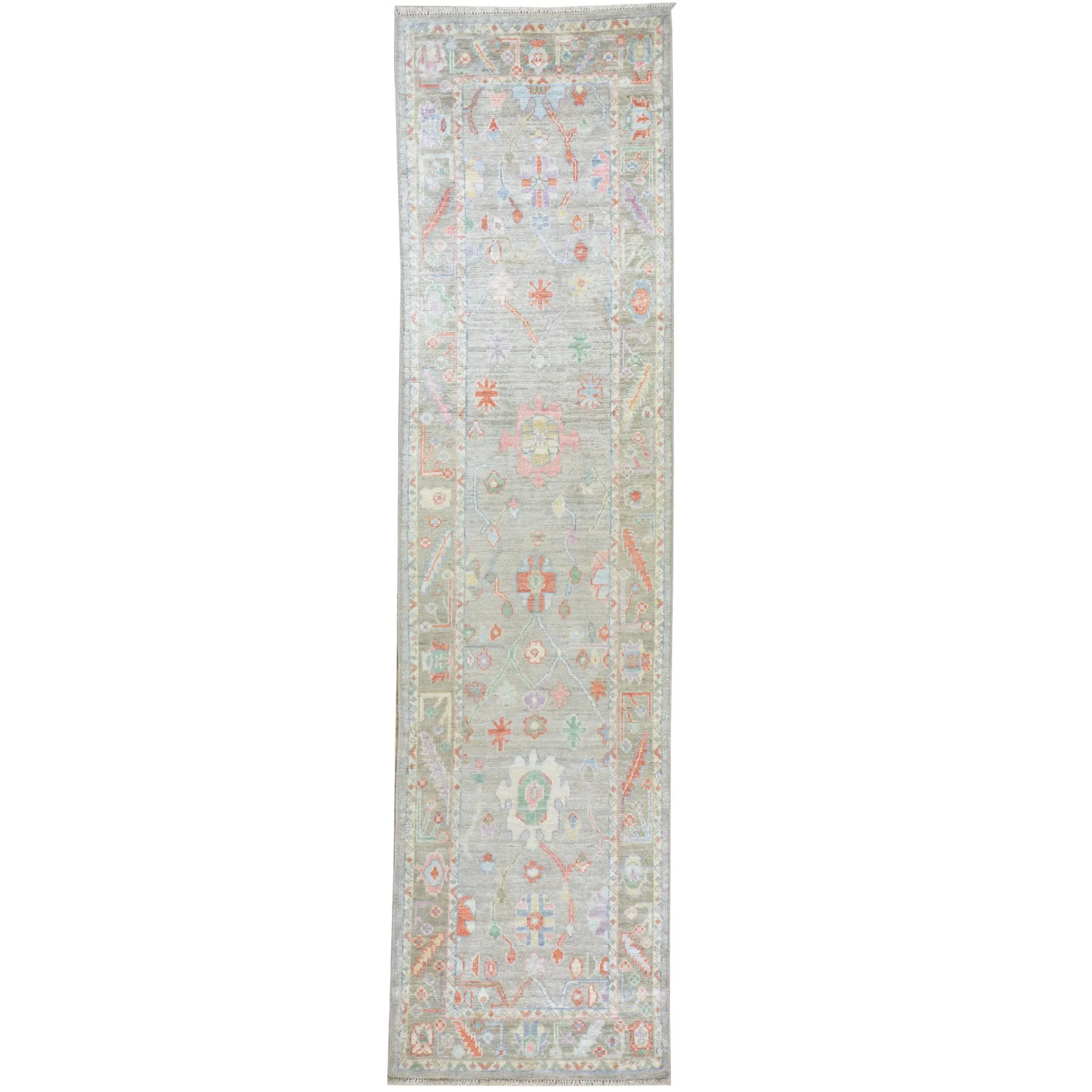 Hand-Knotted Peshawar Oushak Design Handmade Wool Rug (Size 2.6 X 9.9) Cwral-7407