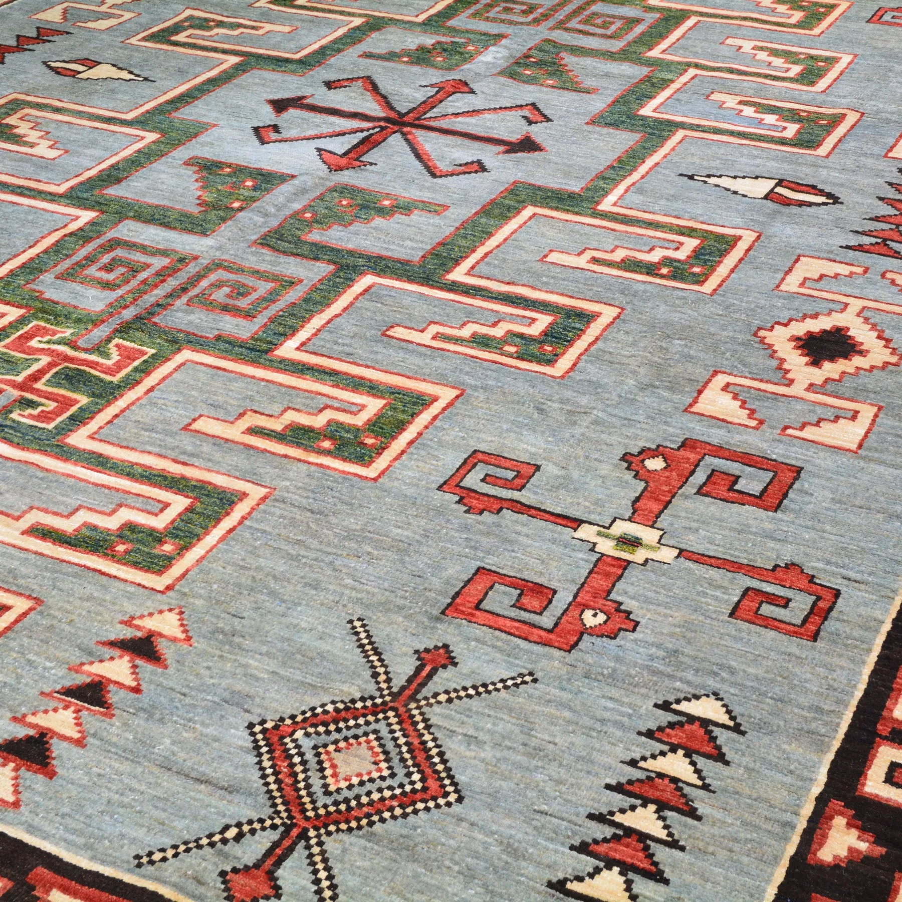 Hand-Knotted Peshawar Southwestern Design Handmade Wool Rug (Size 10.4 X 13.6) Cwral-9936
