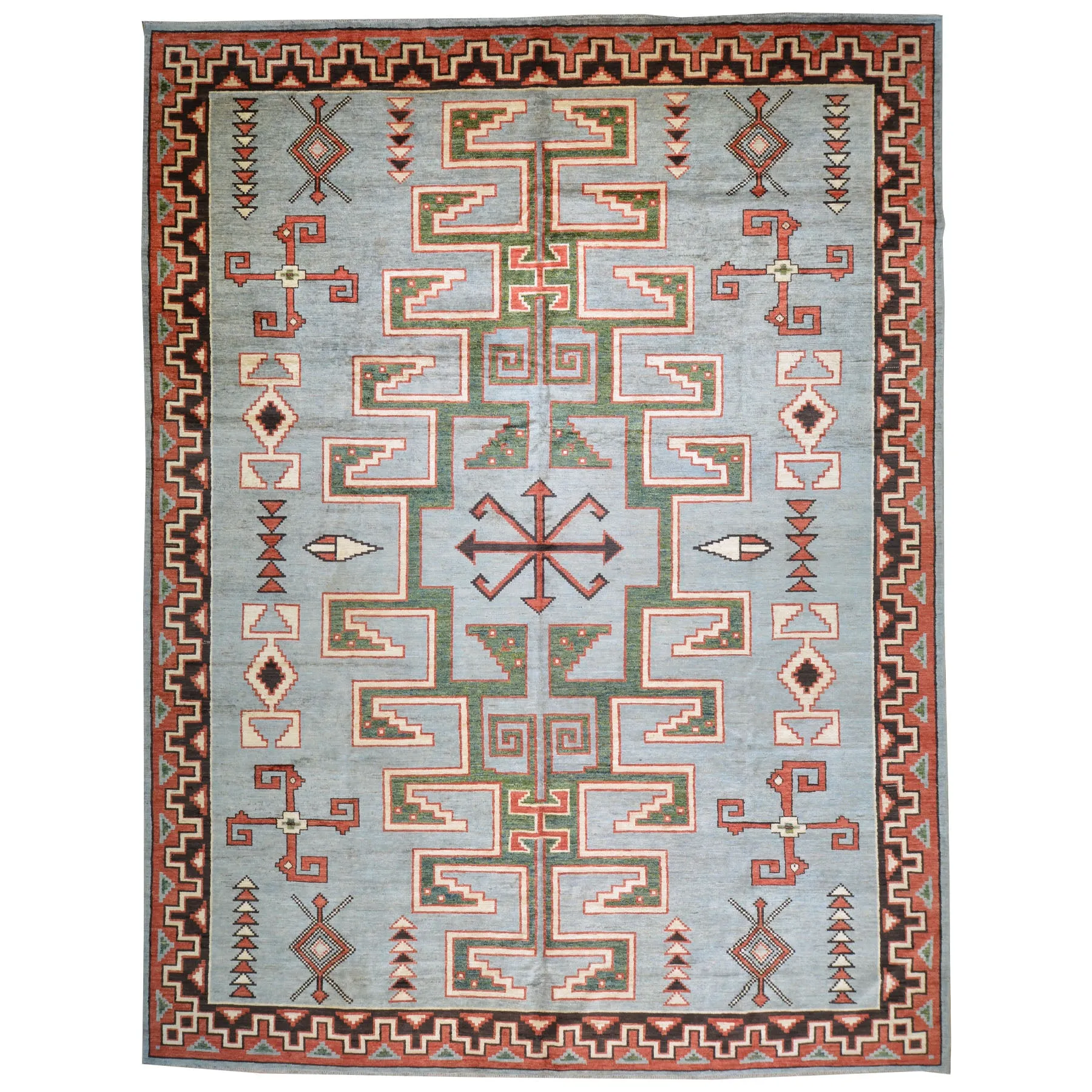 Hand-Knotted Peshawar Southwestern Design Handmade Wool Rug (Size 10.4 X 13.6) Cwral-9936