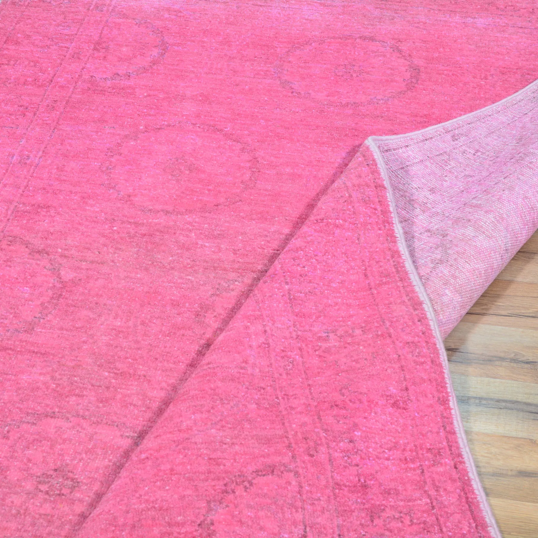 Hand-Knotted Pink Overdyed Chobi Wool Handmade Rug (Size 4.1 X 6.1) Brral-495