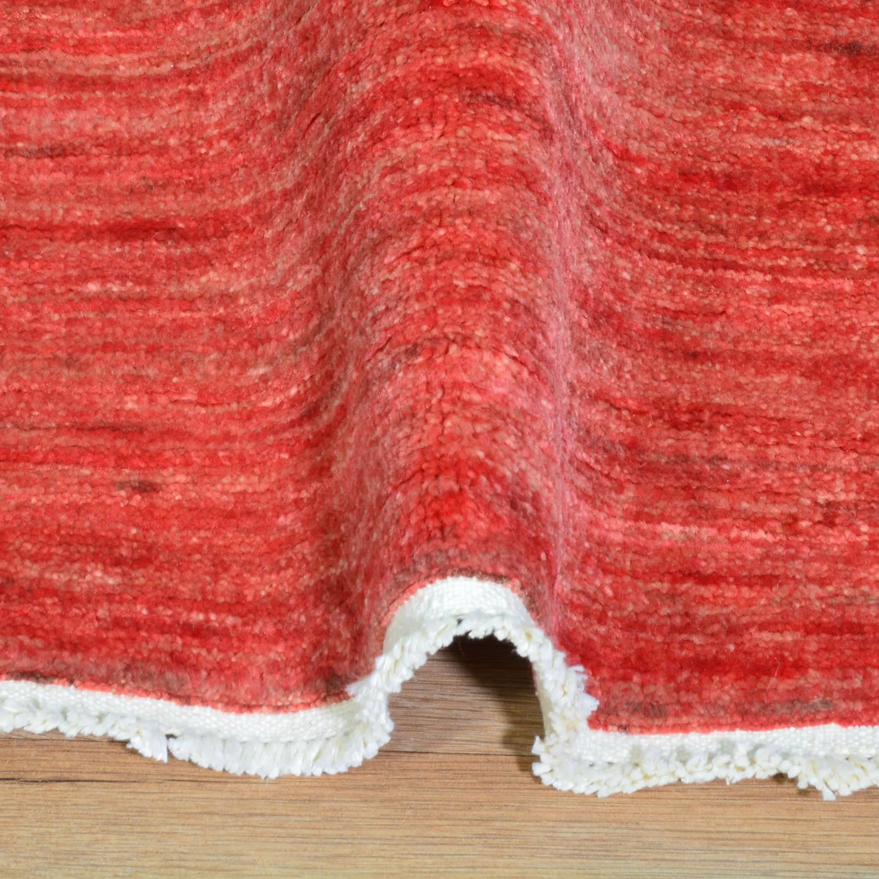 Hand-Knotted Red Contemporary Handmade Wool Rug (Size 2.9 X 9.11) Cwral-8766