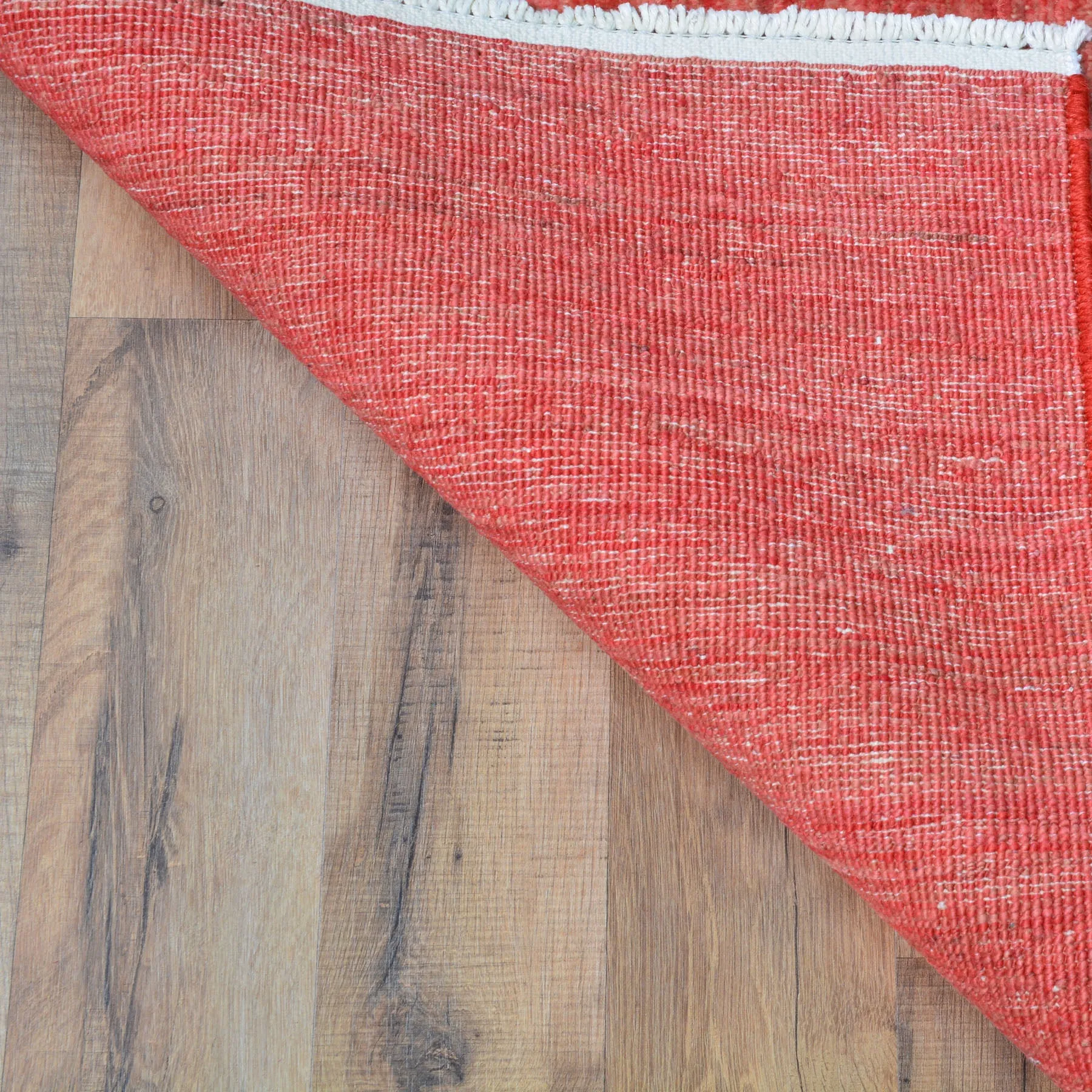 Hand-Knotted Red Contemporary Handmade Wool Rug (Size 2.9 X 9.11) Cwral-8766