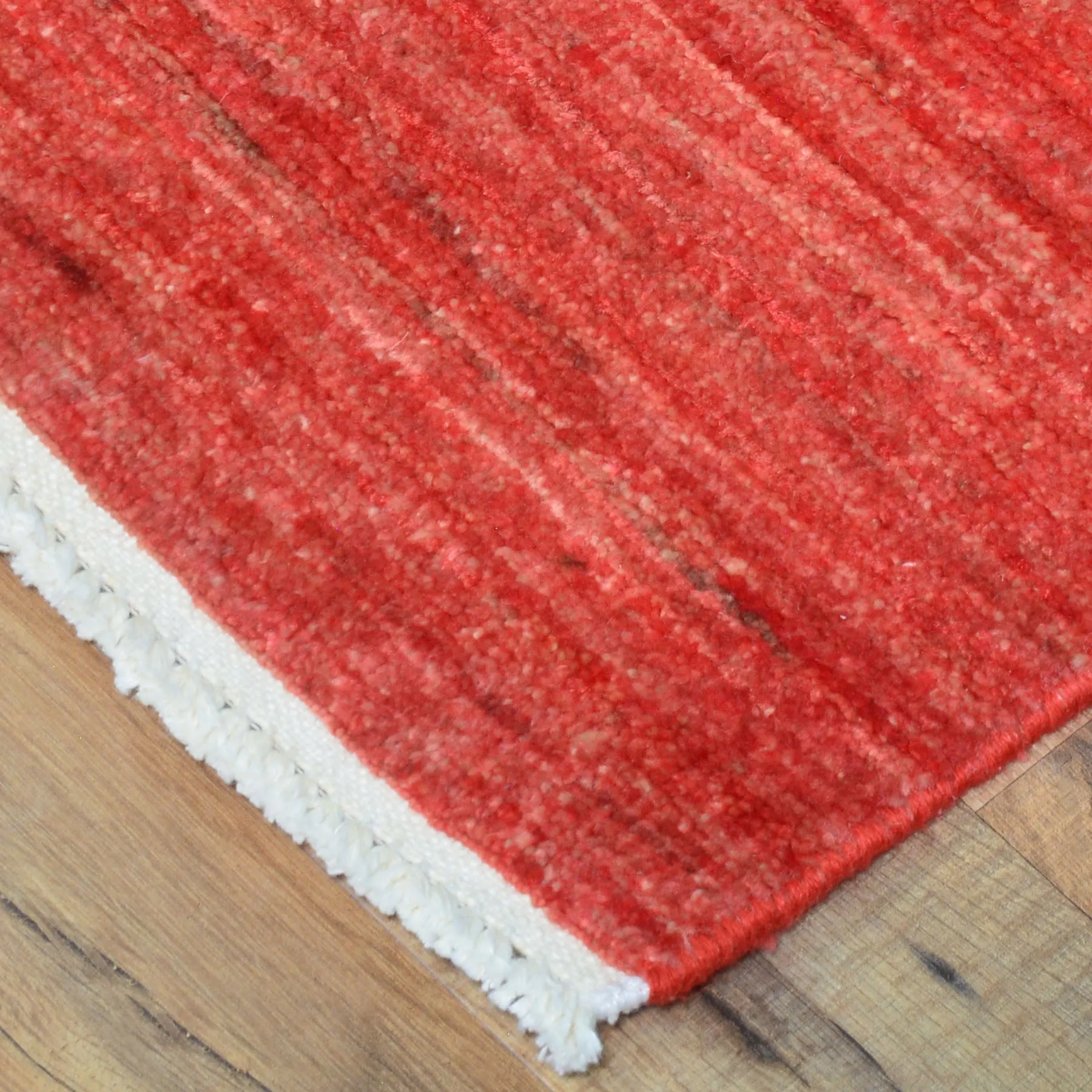 Hand-Knotted Red Contemporary Handmade Wool Rug (Size 2.9 X 9.11) Cwral-8766