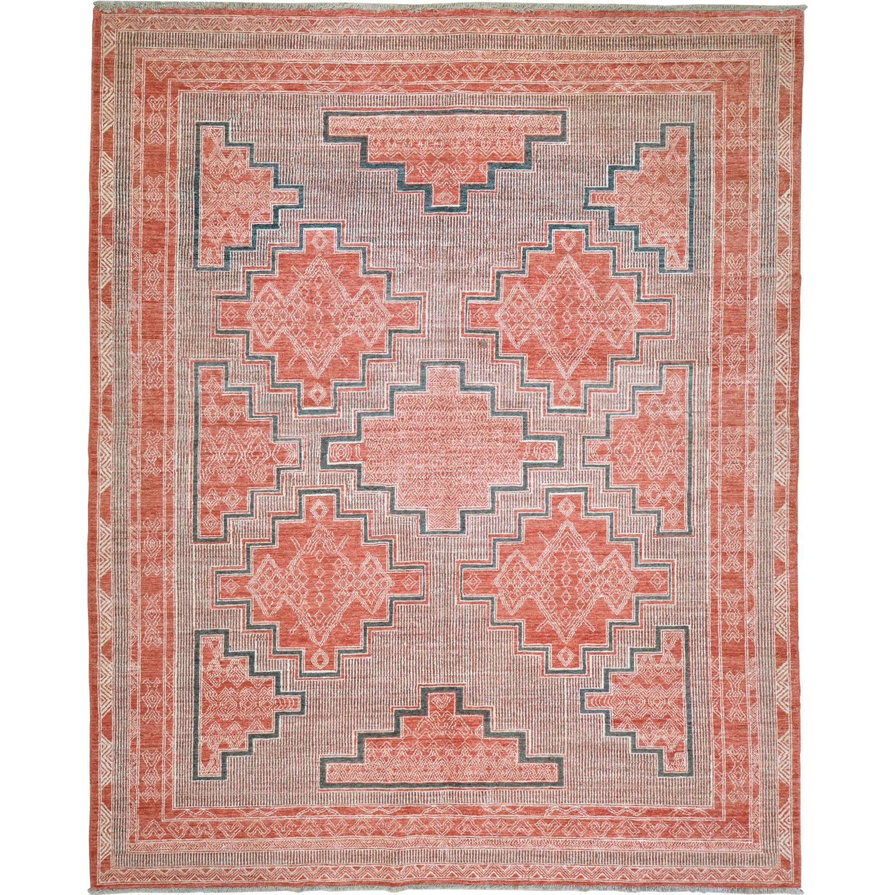 Hand-Knotted Southwestern Design Handmade Oriental Wool Rug (Size 8.0 X 9.8) Cwral-10323