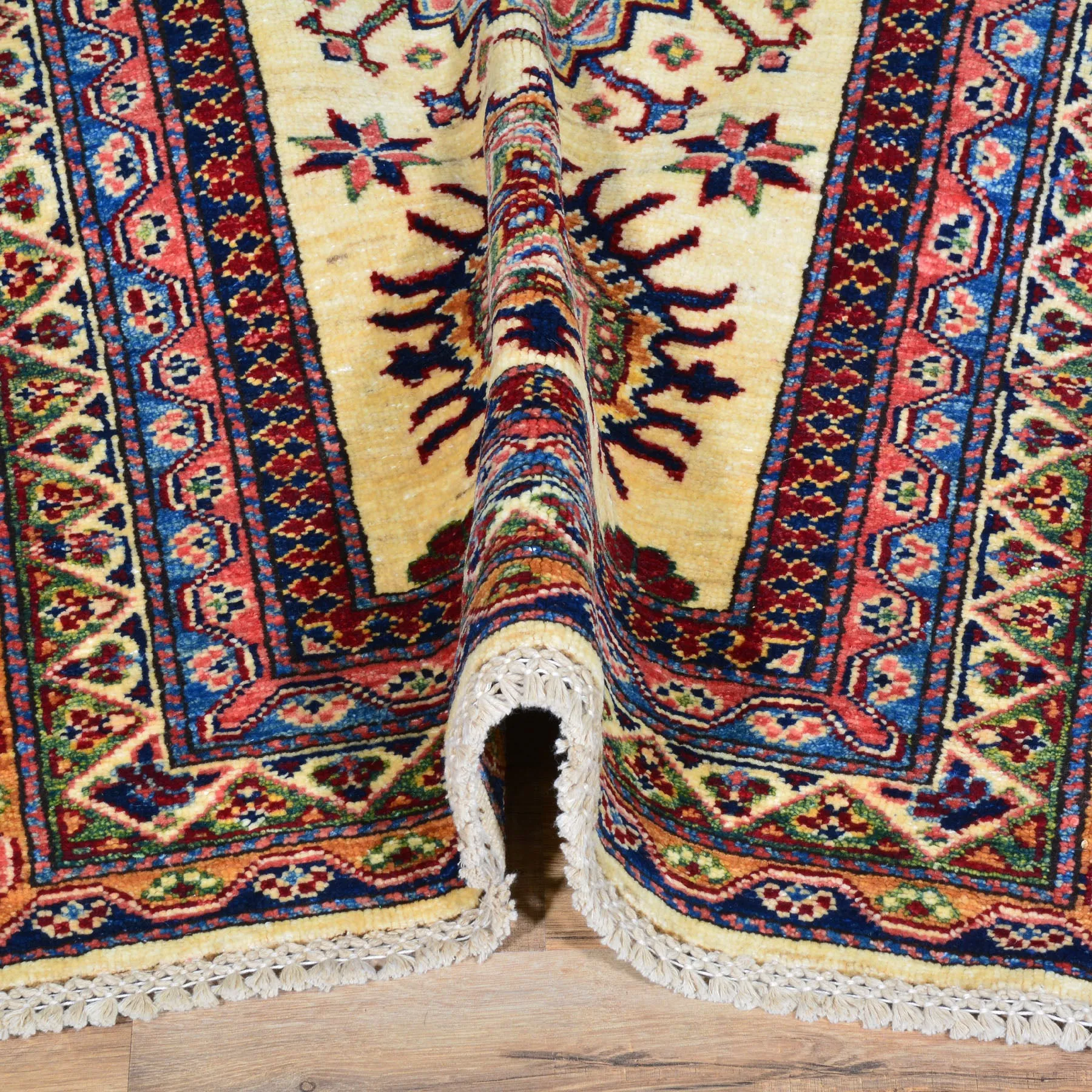Hand-Knotted Super Kazak Caucasian Design 100% Wool Rug (Size 2.7 X 9.10) Brral-5397