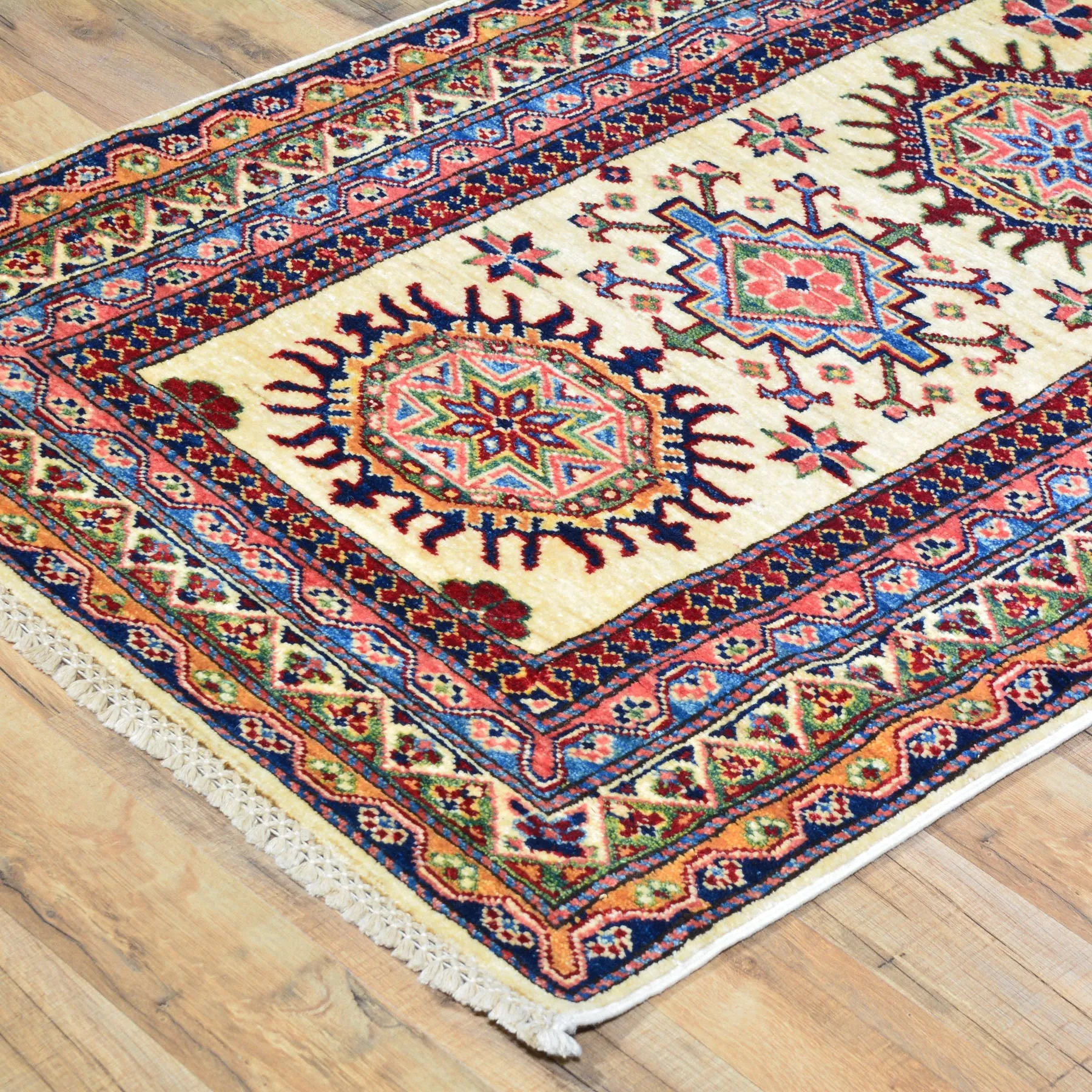 Hand-Knotted Super Kazak Caucasian Design 100% Wool Rug (Size 2.7 X 9.10) Brral-5397