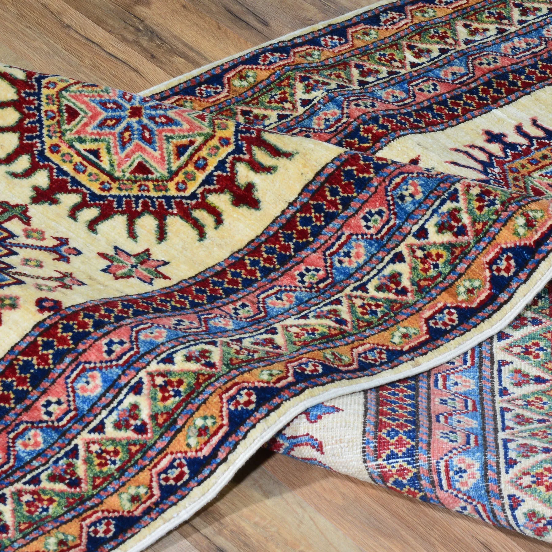 Hand-Knotted Super Kazak Caucasian Design 100% Wool Rug (Size 2.7 X 9.10) Brral-5397