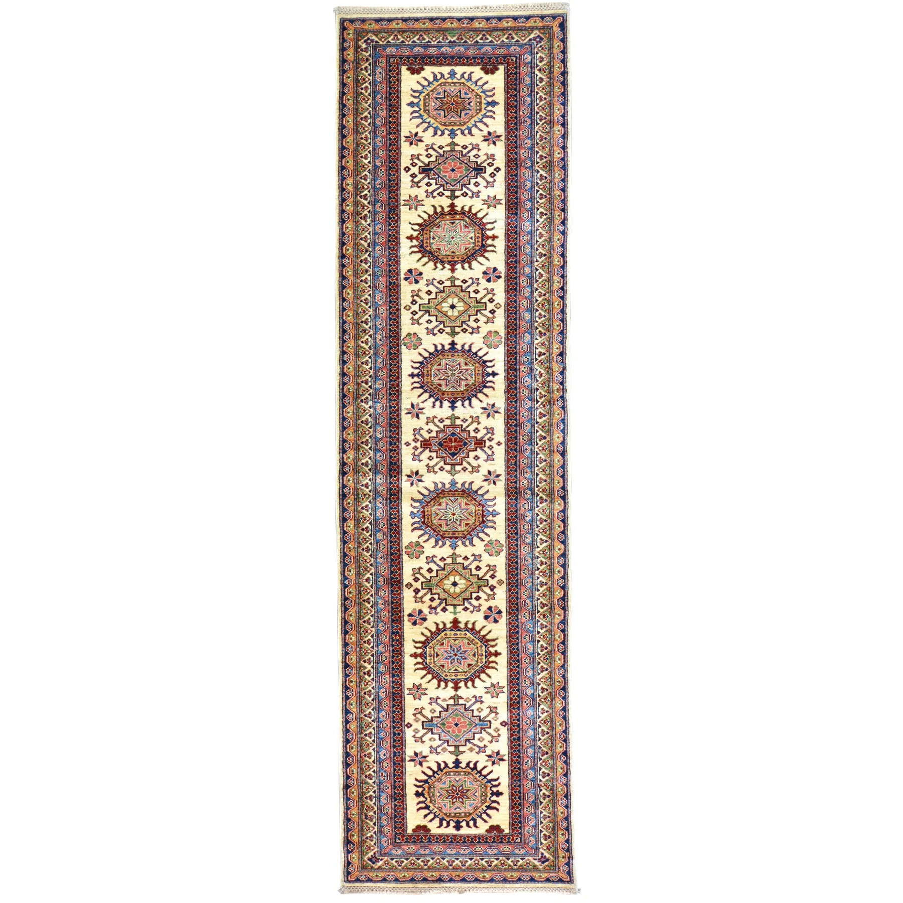 Hand-Knotted Super Kazak Caucasian Design 100% Wool Rug (Size 2.7 X 9.10) Brral-5397