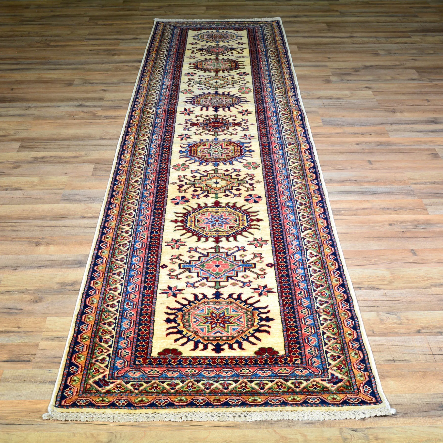 Hand-Knotted Super Kazak Caucasian Design 100% Wool Rug (Size 2.7 X 9.10) Brral-5397