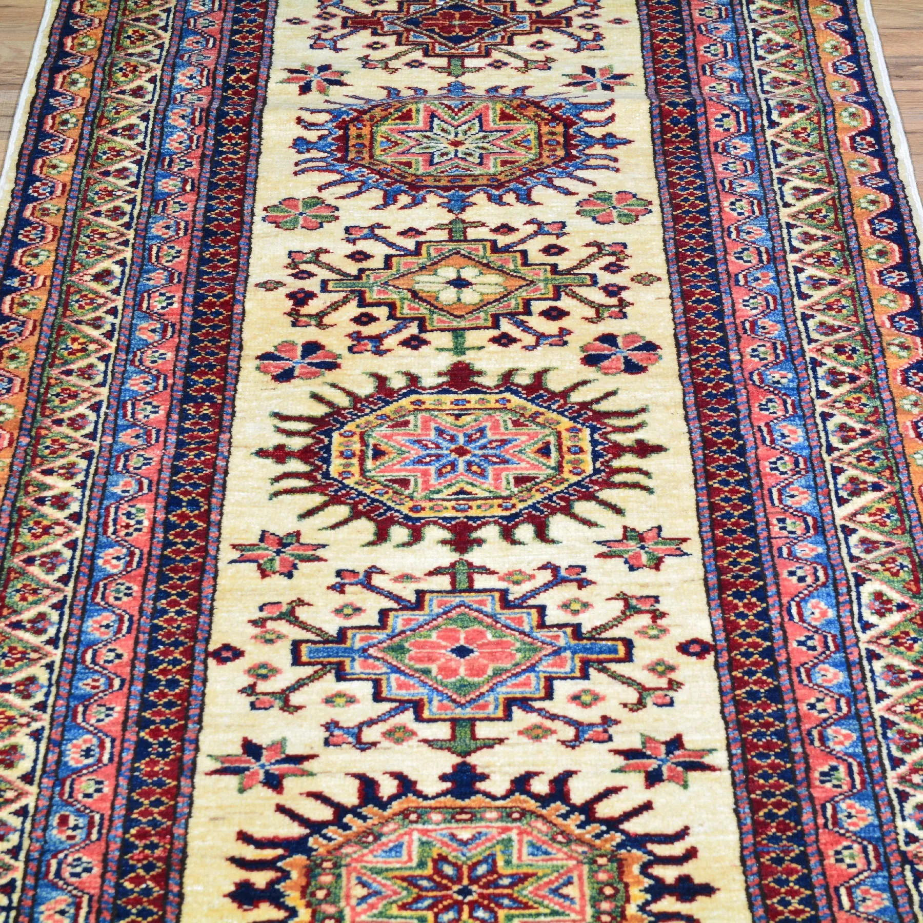Hand-Knotted Super Kazak Caucasian Design 100% Wool Rug (Size 2.7 X 9.10) Brral-5397