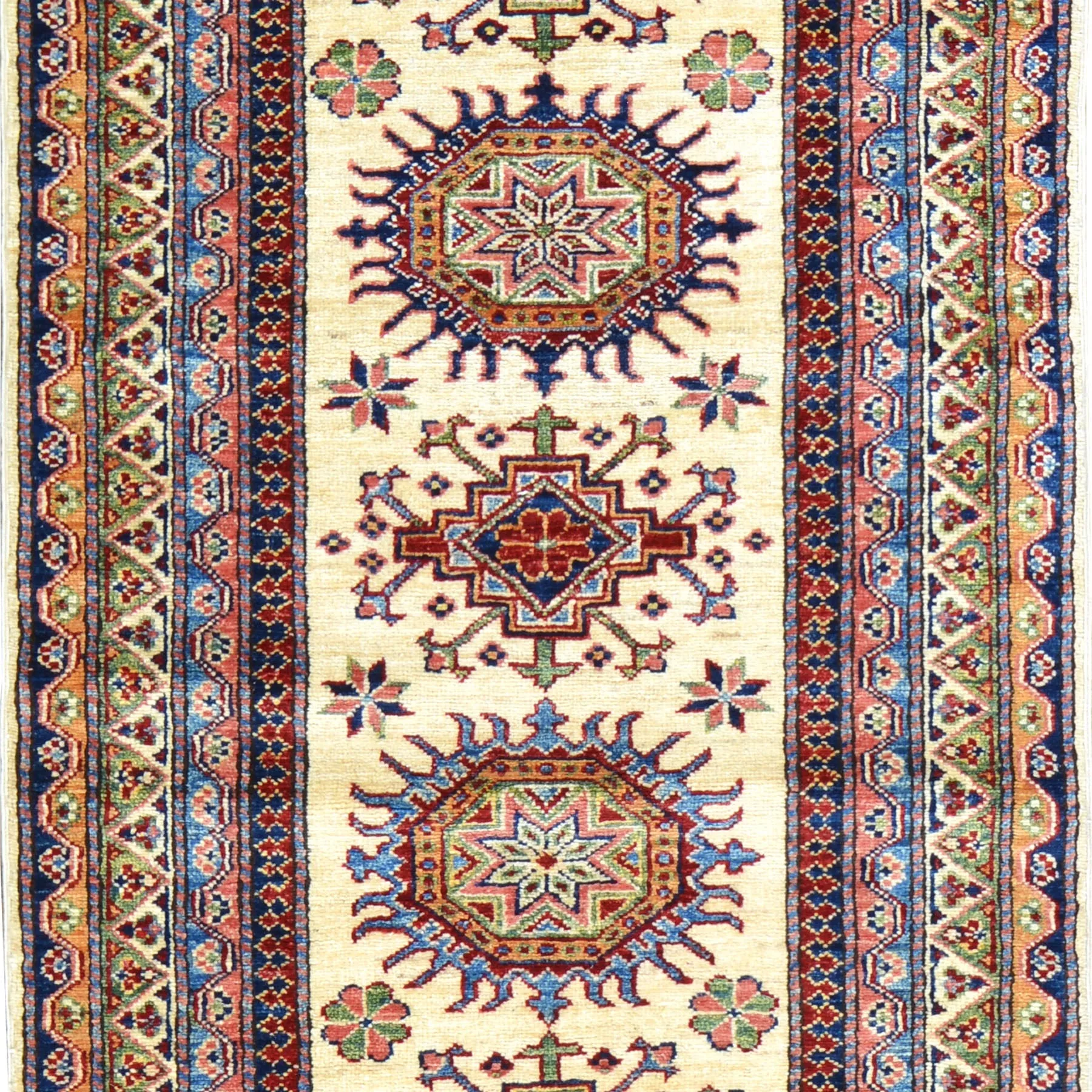 Hand-Knotted Super Kazak Caucasian Design 100% Wool Rug (Size 2.7 X 9.10) Brral-5397