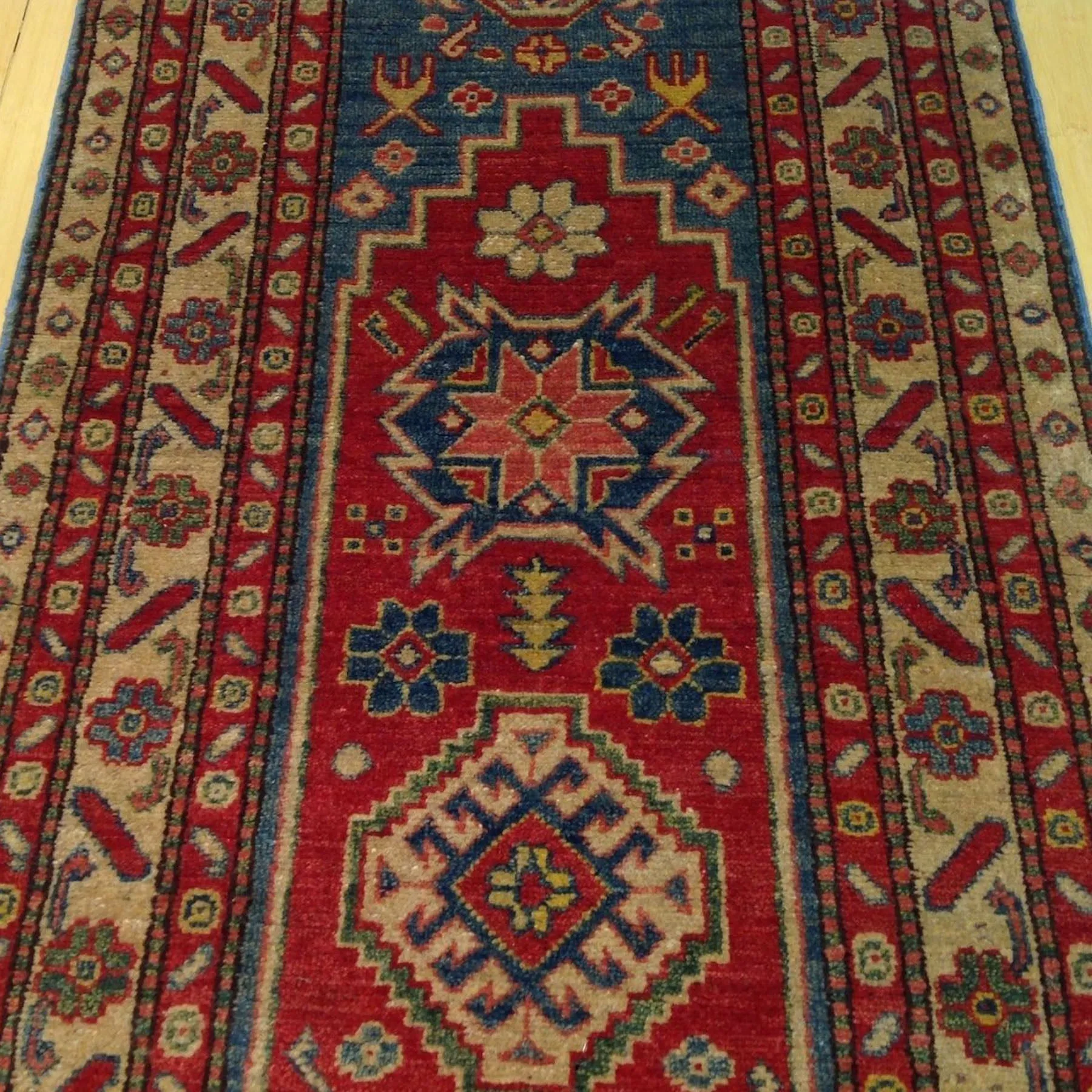 Hand-Knotted Super Kazak Design 100% Wool Rug Handmade (Size 2.9 X 10.9) Brral-1746