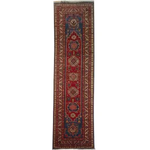 Hand-Knotted Super Kazak Design 100% Wool Rug Handmade (Size 2.9 X 10.9) Brral-1746