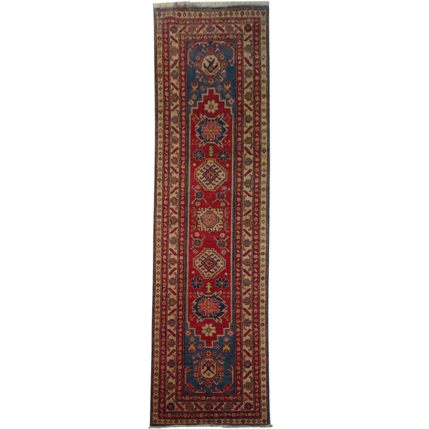 Hand-Knotted Super Kazak Design 100% Wool Rug Handmade (Size 2.9 X 10.9) Brral-1746