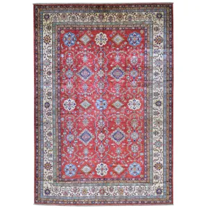 Hand-Knotted Super Kazak Design 100% Wool Rug (Size 9.10 X 14.0) Cwral-6027