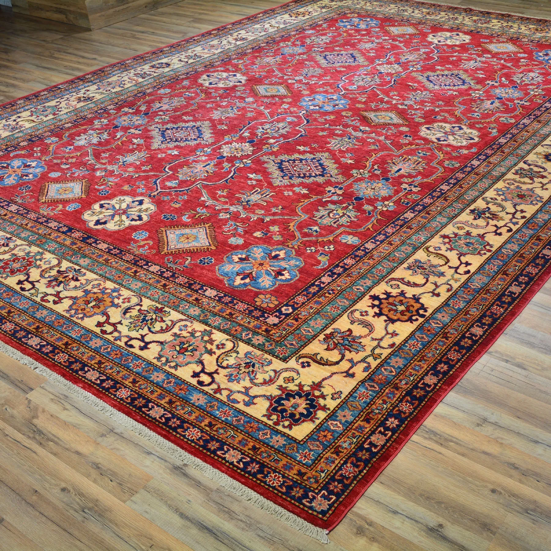 Hand-Knotted Super Kazak Design 100% Wool Rug (Size 9.10 X 14.0) Cwral-6027