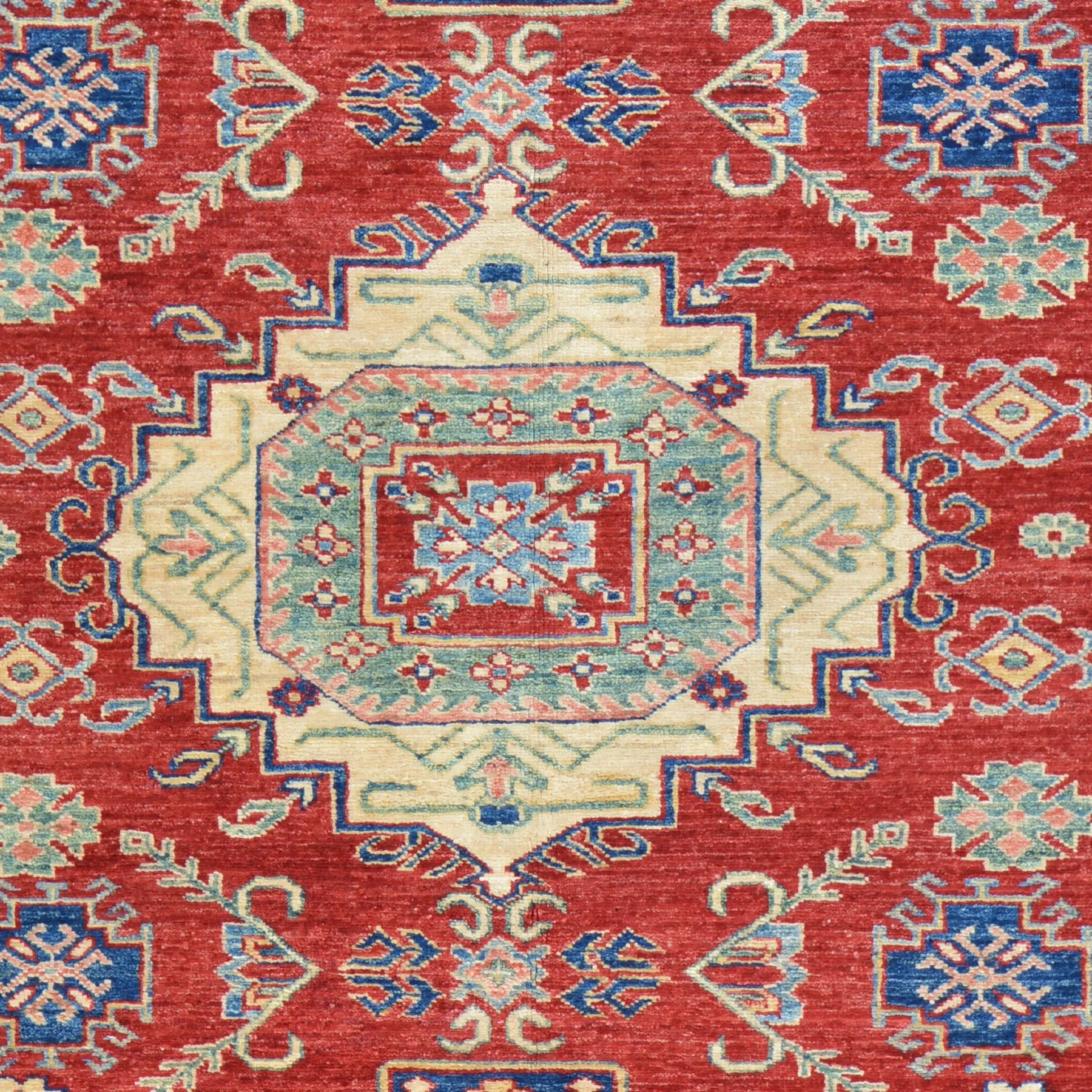 Hand-Knotted Super Kazak Design Handmade Wool Rug (Size 4.11 X 6.4) Brral-699