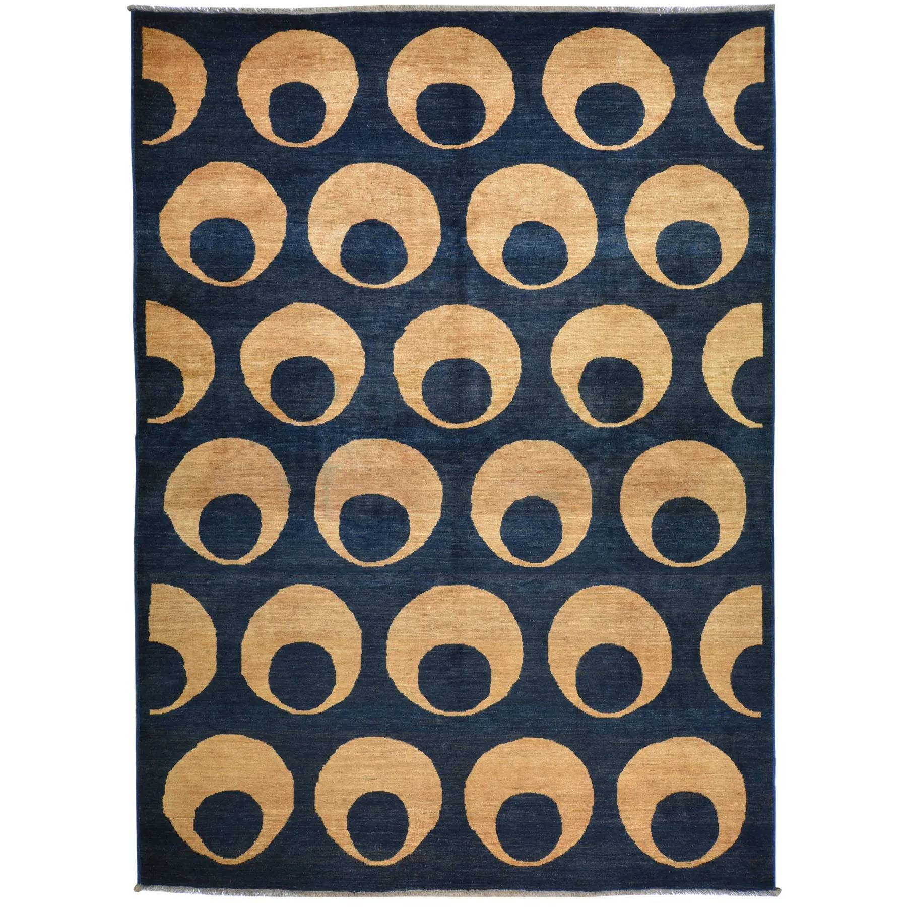 Hand-Knotted Tribal Gabbeh Modern Eye Ball Design Rug (Size 6.6 X 8.9) Brral-348