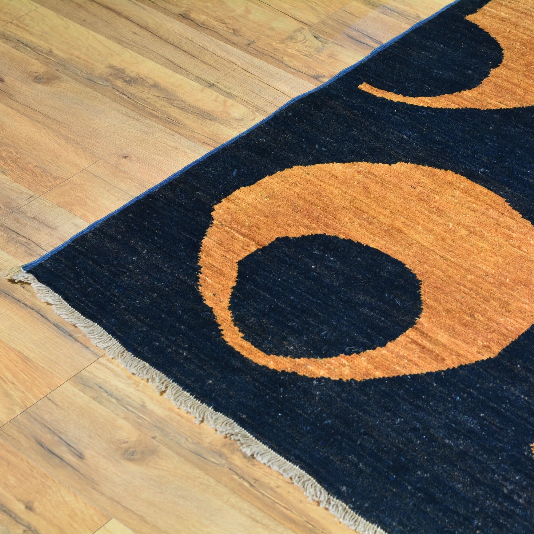 Hand-Knotted Tribal Gabbeh Modern Eye Ball Design Rug (Size 6.6 X 8.9) Brral-348