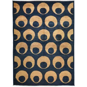 Hand-Knotted Tribal Gabbeh Modern Eye Ball Design Rug (Size 6.6 X 8.9) Brral-348
