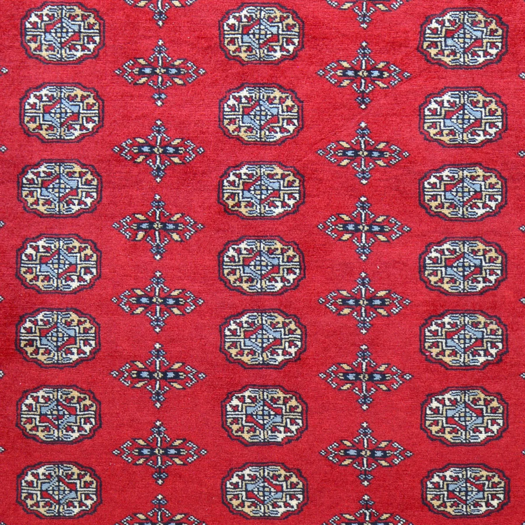 Hand-Knotted Tribal Jaldar Bokhara Design Wool Rug (Size 5.6 X 7.10) Brral-3963